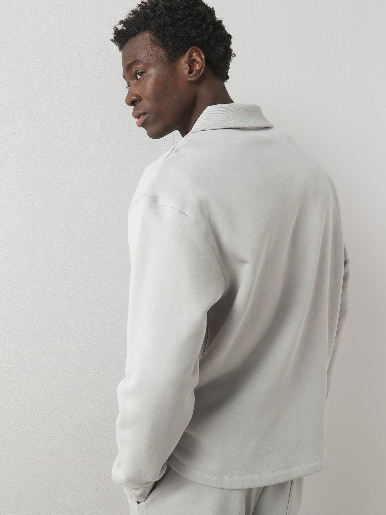 Image 2 of 6 of The Very Collection Pure Cotton Premium Quarter Zip Sweatshirt - Grey