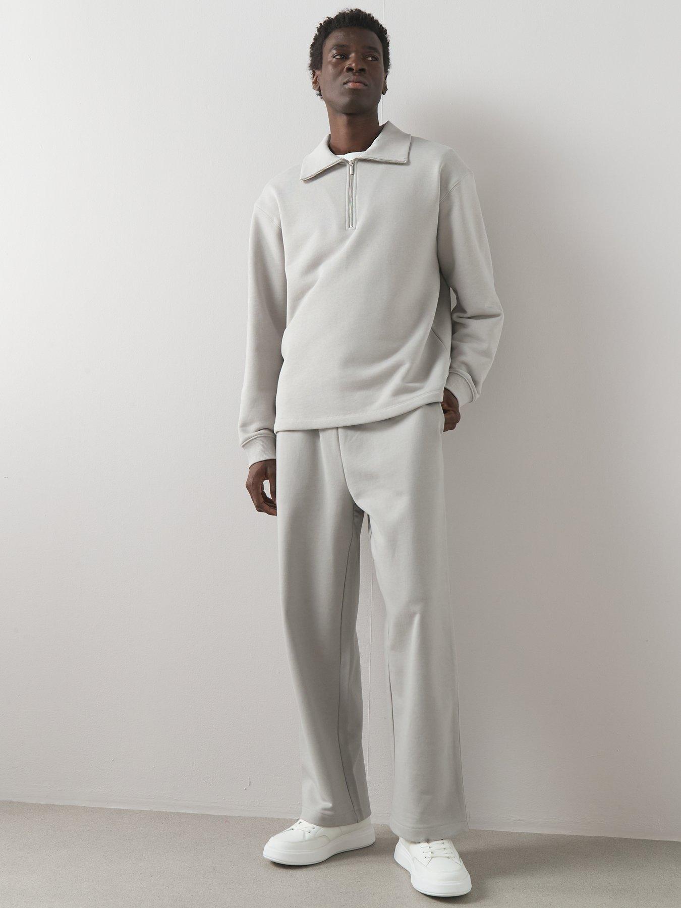 Image 3 of 6 of The Very Collection Pure Cotton Premium Quarter Zip Sweatshirt - Grey