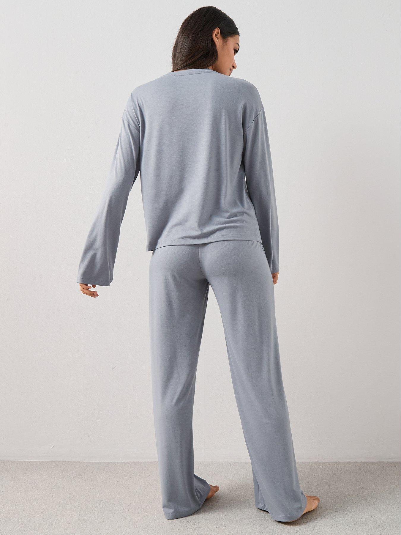 Image 2 of 6 of The Very Collection Long Sleeve Slouchy Pyjama Set - Blue