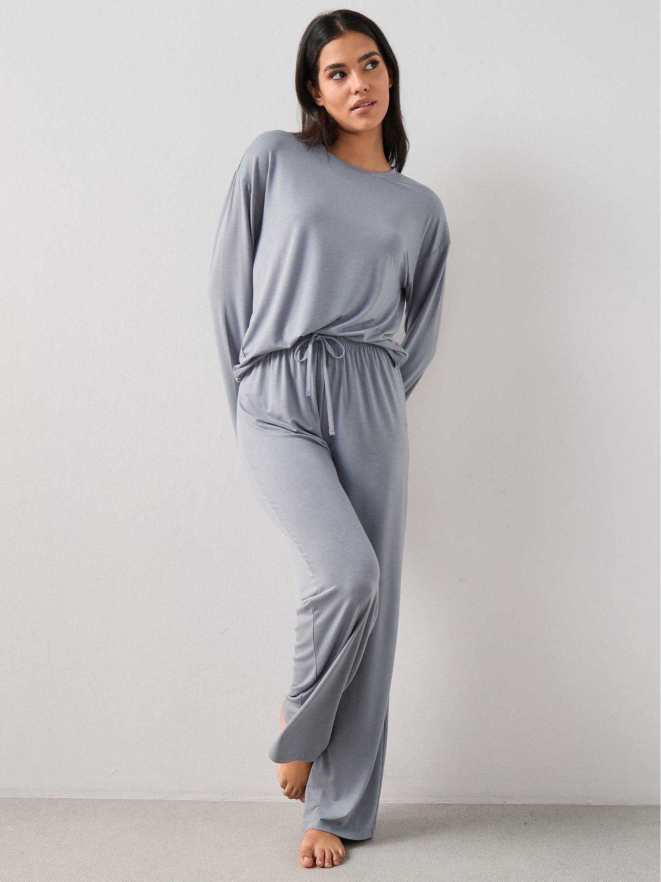 Image 3 of 6 of The Very Collection Long Sleeve Slouchy Pyjama Set - Blue