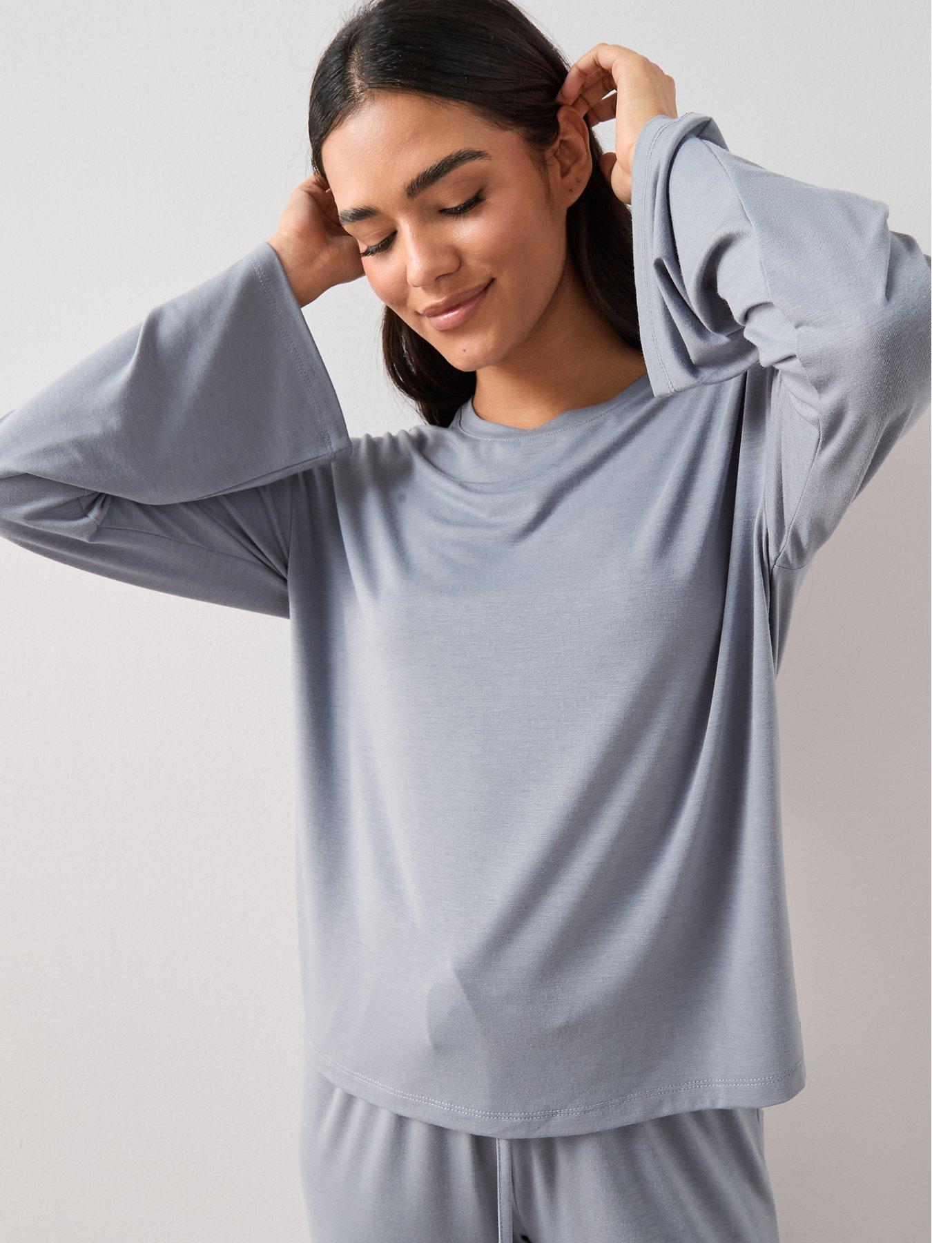 Image 4 of 6 of The Very Collection Long Sleeve Slouchy Pyjama Set - Blue