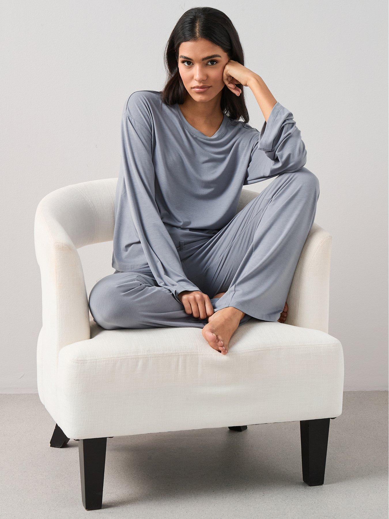 Image 5 of 6 of The Very Collection Long Sleeve Slouchy Pyjama Set - Blue