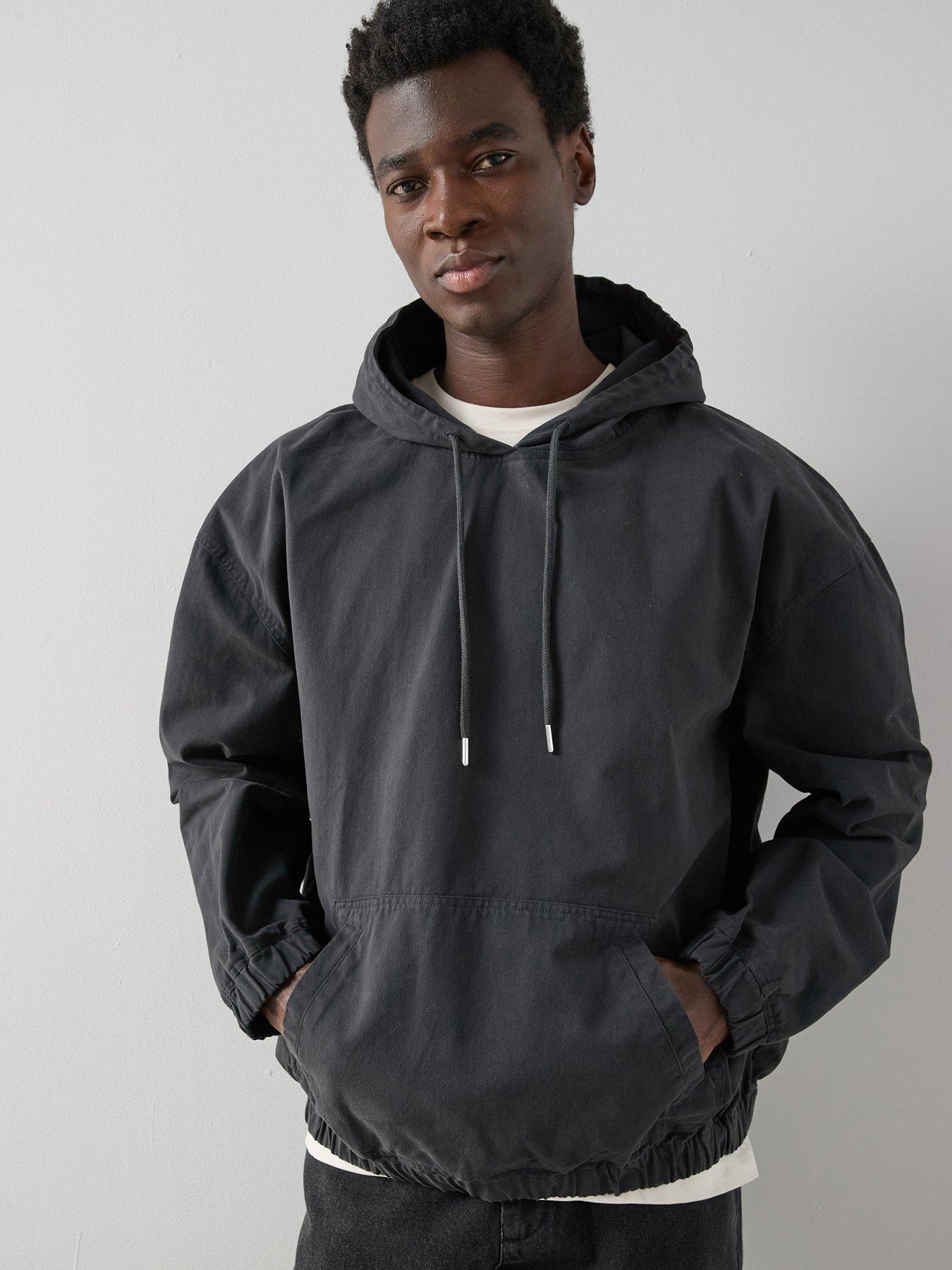 The Very Collection Pure Cotton Relaxed Fit Overhead Canvas Hoodie - Black