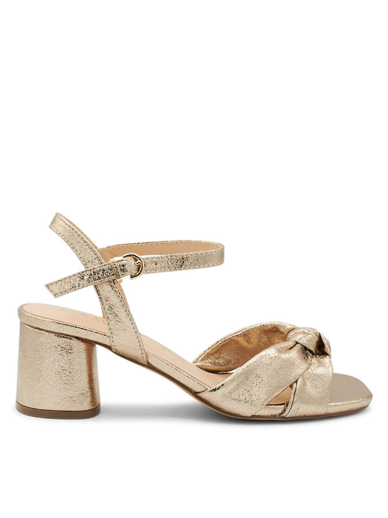 Paradox London Nalani Metallic Wide Fit Heel - Champagne