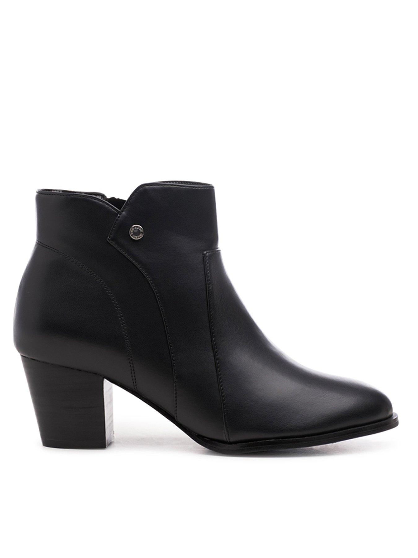 Paradox London Belinda Wide Fit Faux Leather Ankle Boot - Black