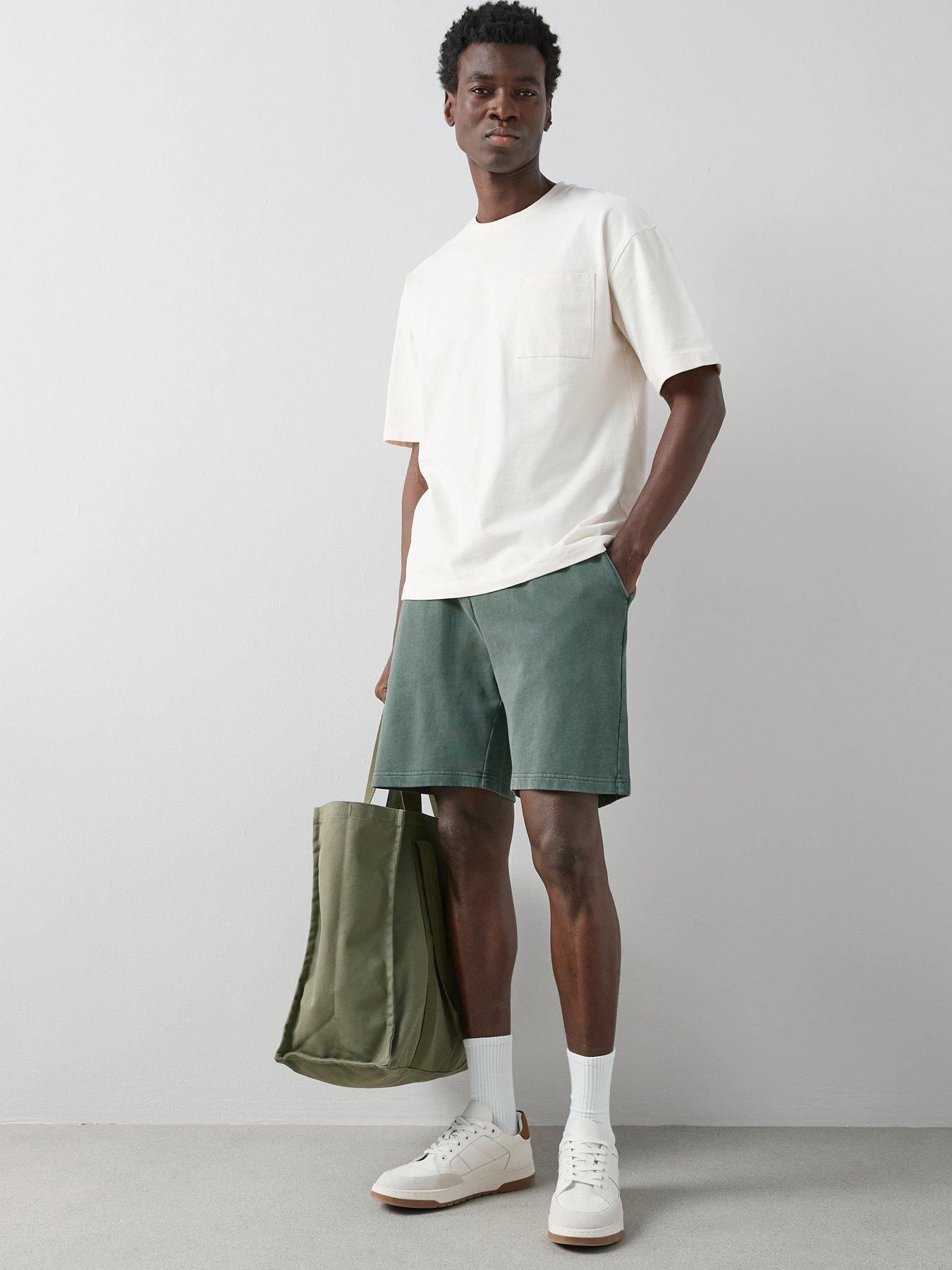 The Very Collection Pure Cotton Washed Jogger Shorts - Khaki
