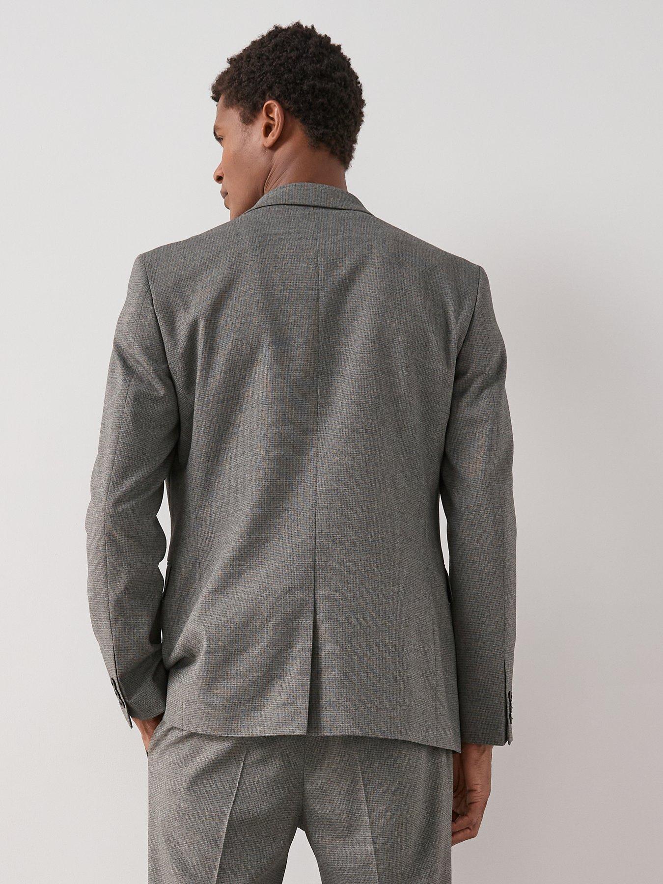 Image 2 of 7 of The Very Collection Regular Fit Single Breasted Textured Suit Jacket - Grey