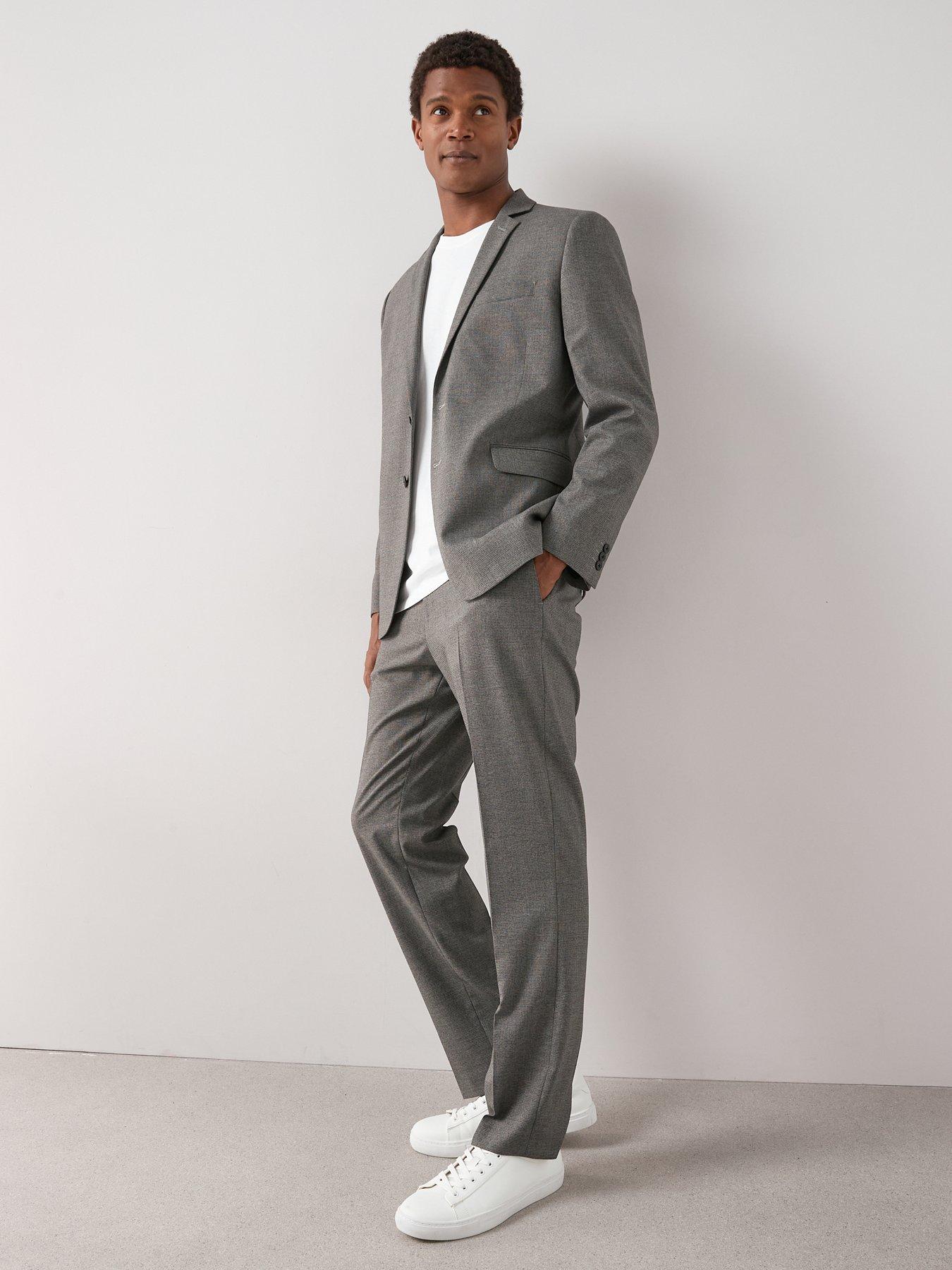 Image 3 of 7 of The Very Collection Regular Fit Single Breasted Textured Suit Jacket - Grey