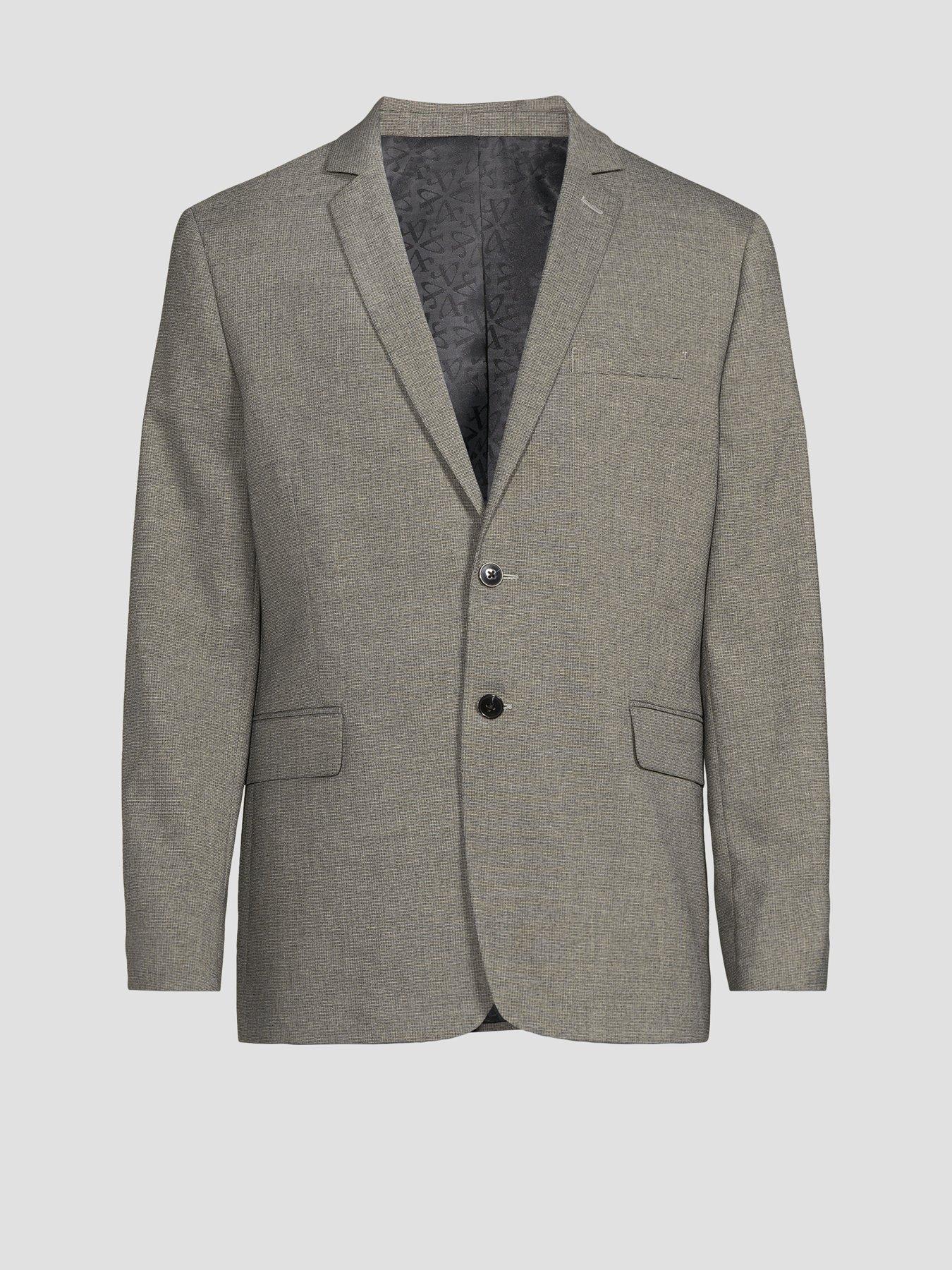 Image 7 of 7 of The Very Collection Regular Fit Single Breasted Textured Suit Jacket - Grey