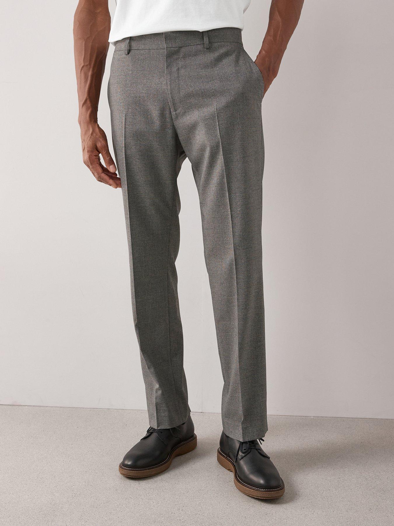 The Very Collection Regular Fit Textured Suit Trousers - Grey