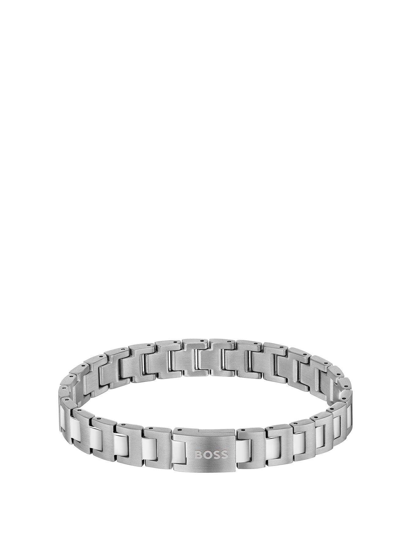 BOSS Gents Stainless Steel Candor Bracelet - Silver