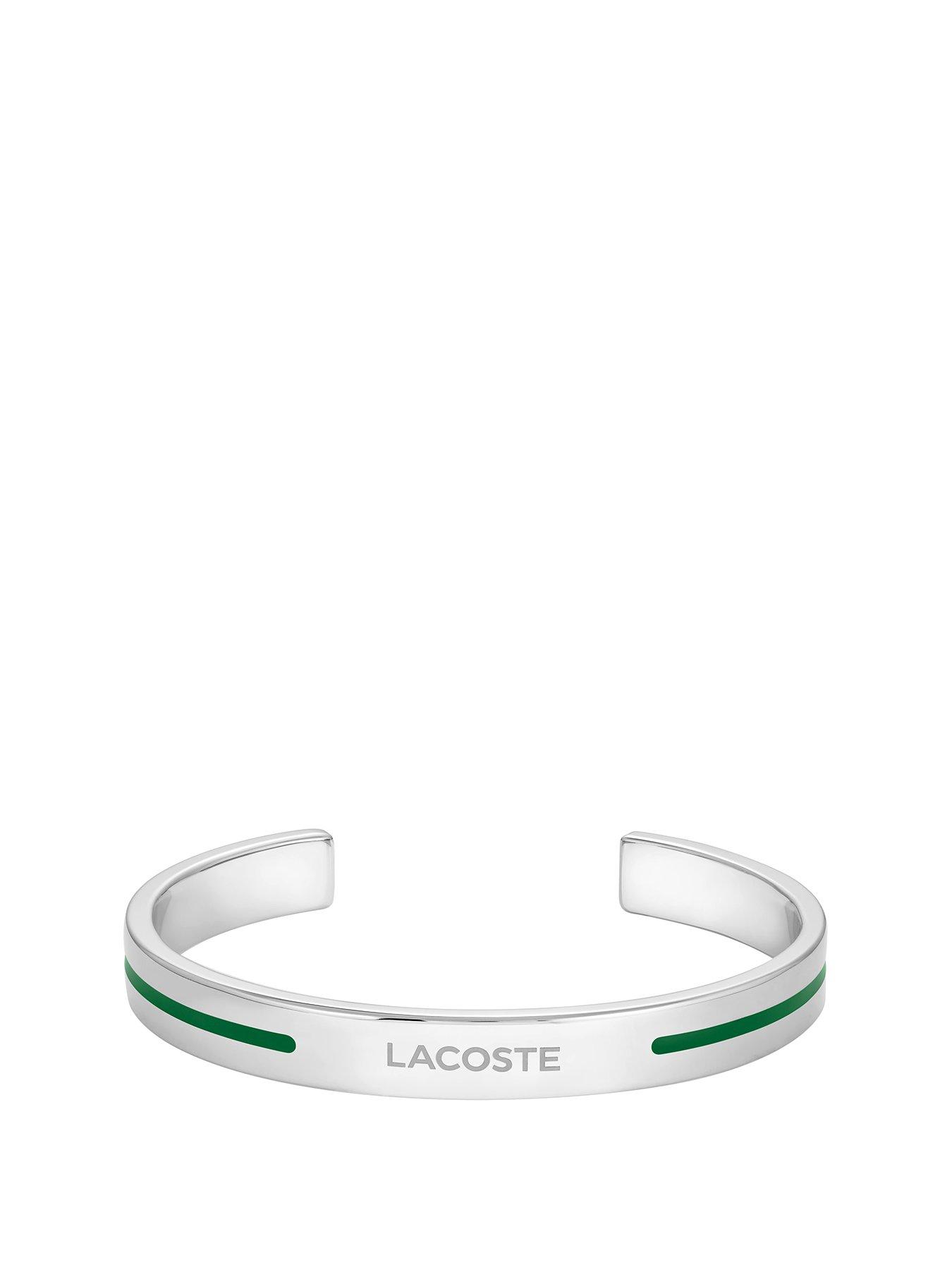 Lacoste Mens Adventurer Stainless Steel Bangle Bracelet - Silver