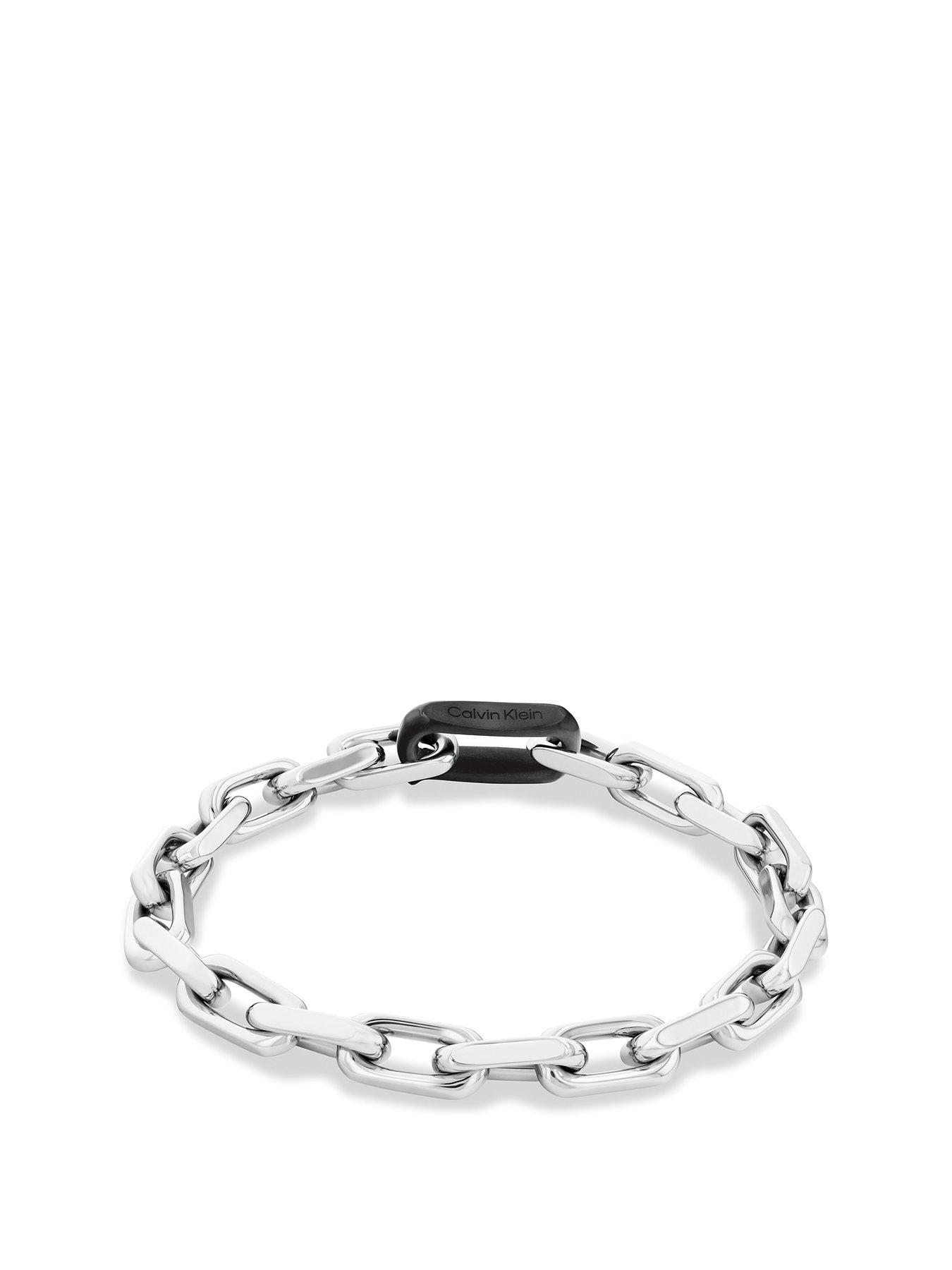 undefined Klein's Men's Ck Aspire Stainless Steel And Black Ip Bracelet - Silver