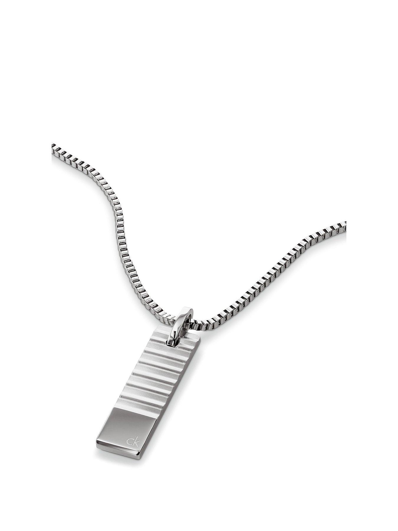 Calvin Klein Men's Ck Parallel Stainless Steel Necklace - Silver