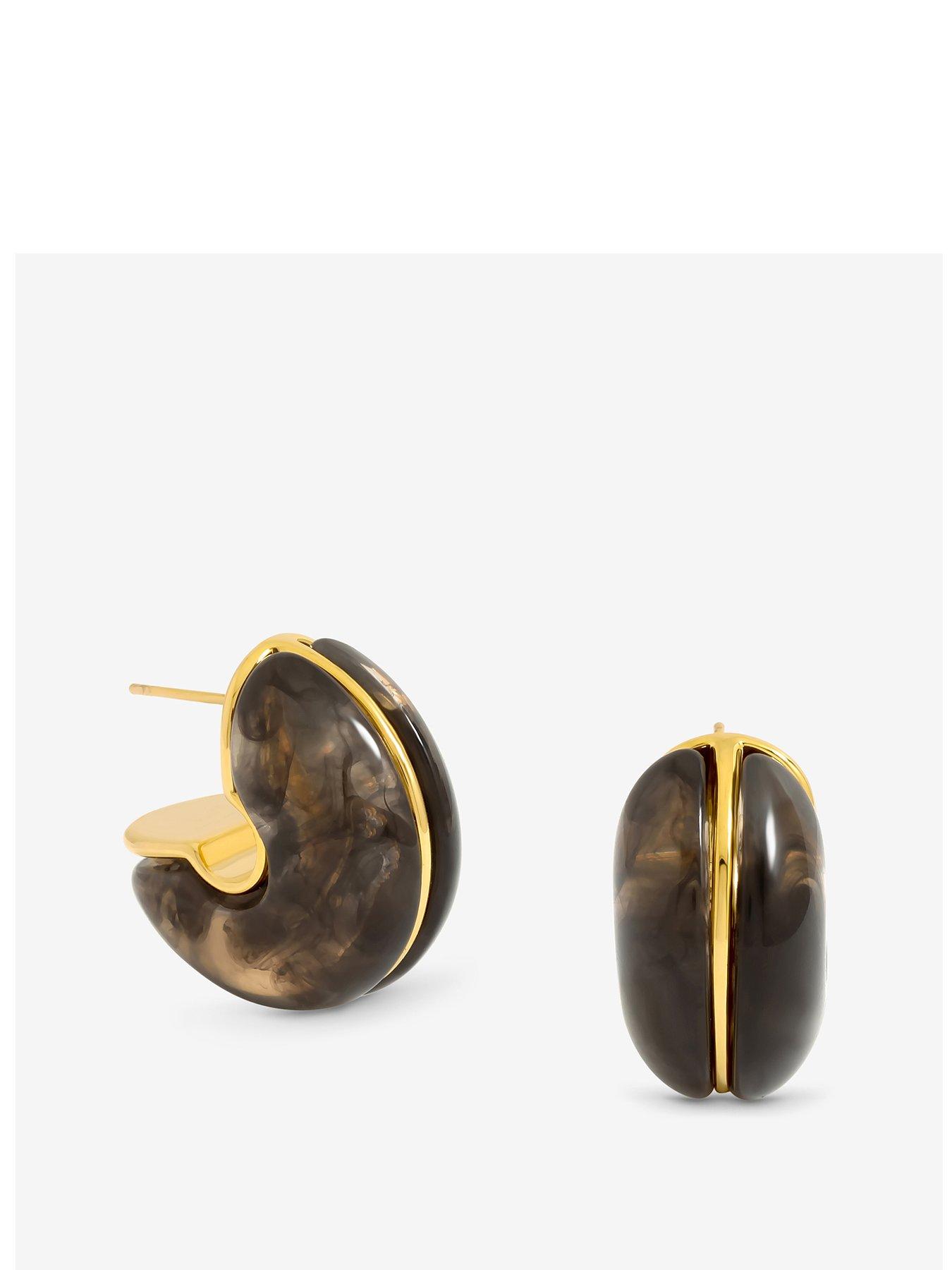 undefined Jon Richard Black Resin Hoop Earrings