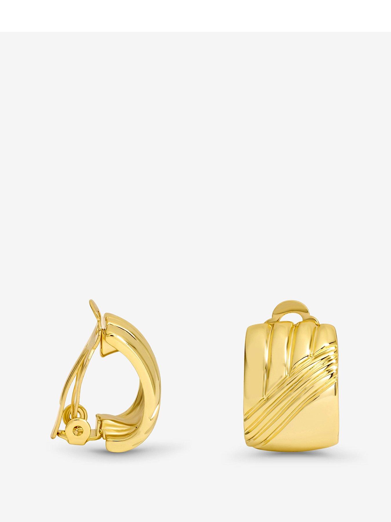 undefined Jon Richard Polished and Ridge Clip Earrings