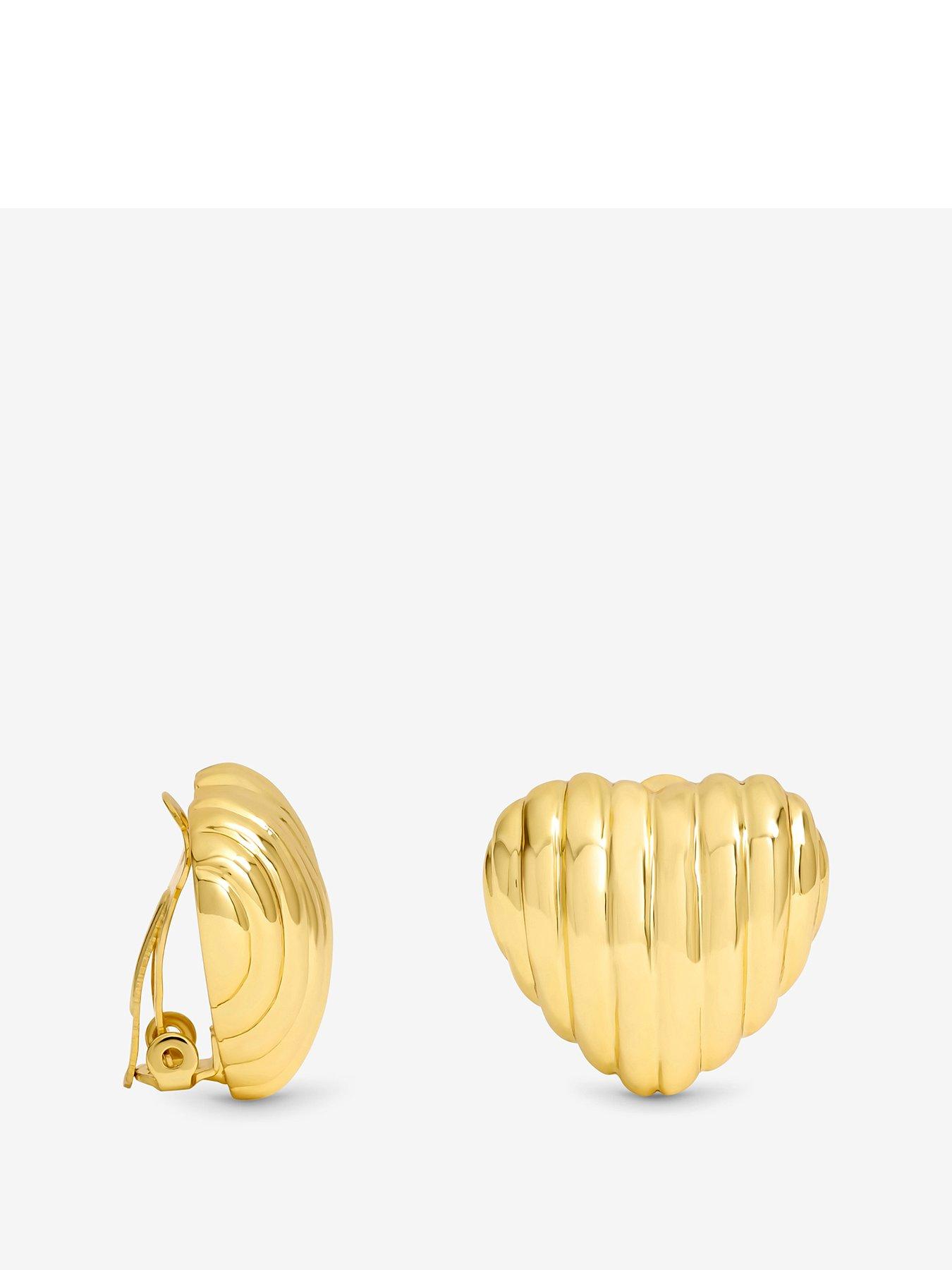 undefined Jon Richard Ridge Puff Heart Clip Earrings