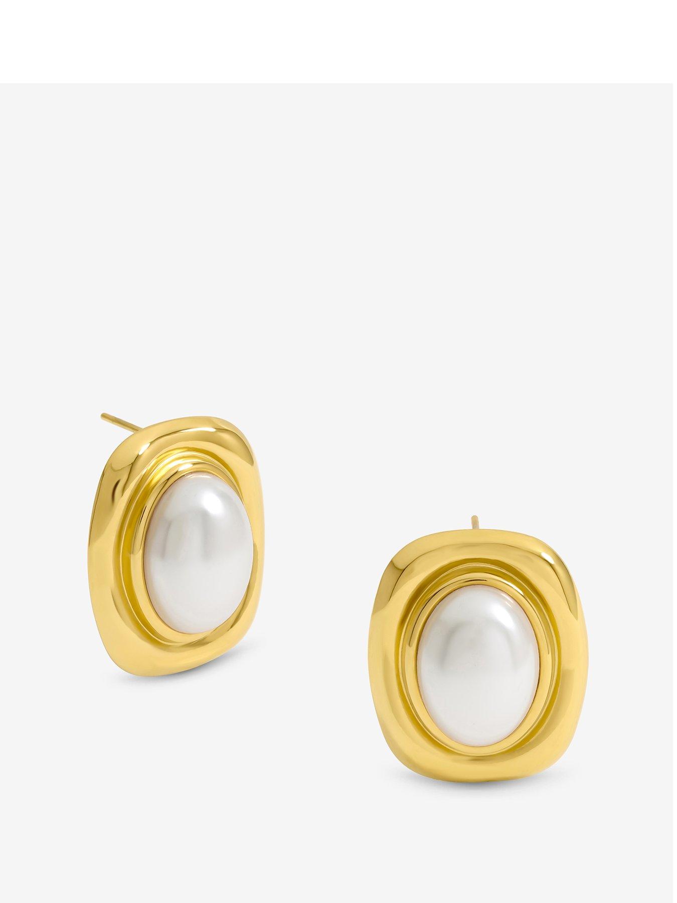 undefined Jon Richard Gold Plated and Pearl Polished Earrings