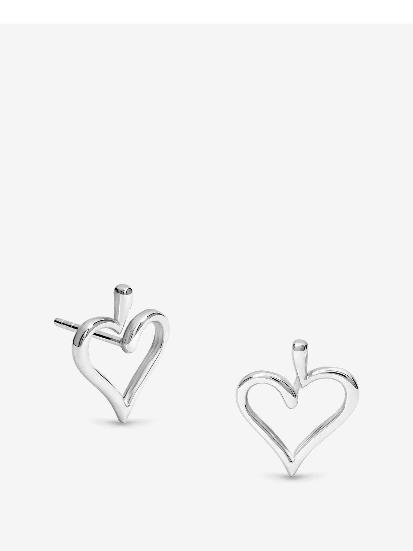 undefined Simply Silver Sterling Silver 925 Polished Open Heart Stud Earrings