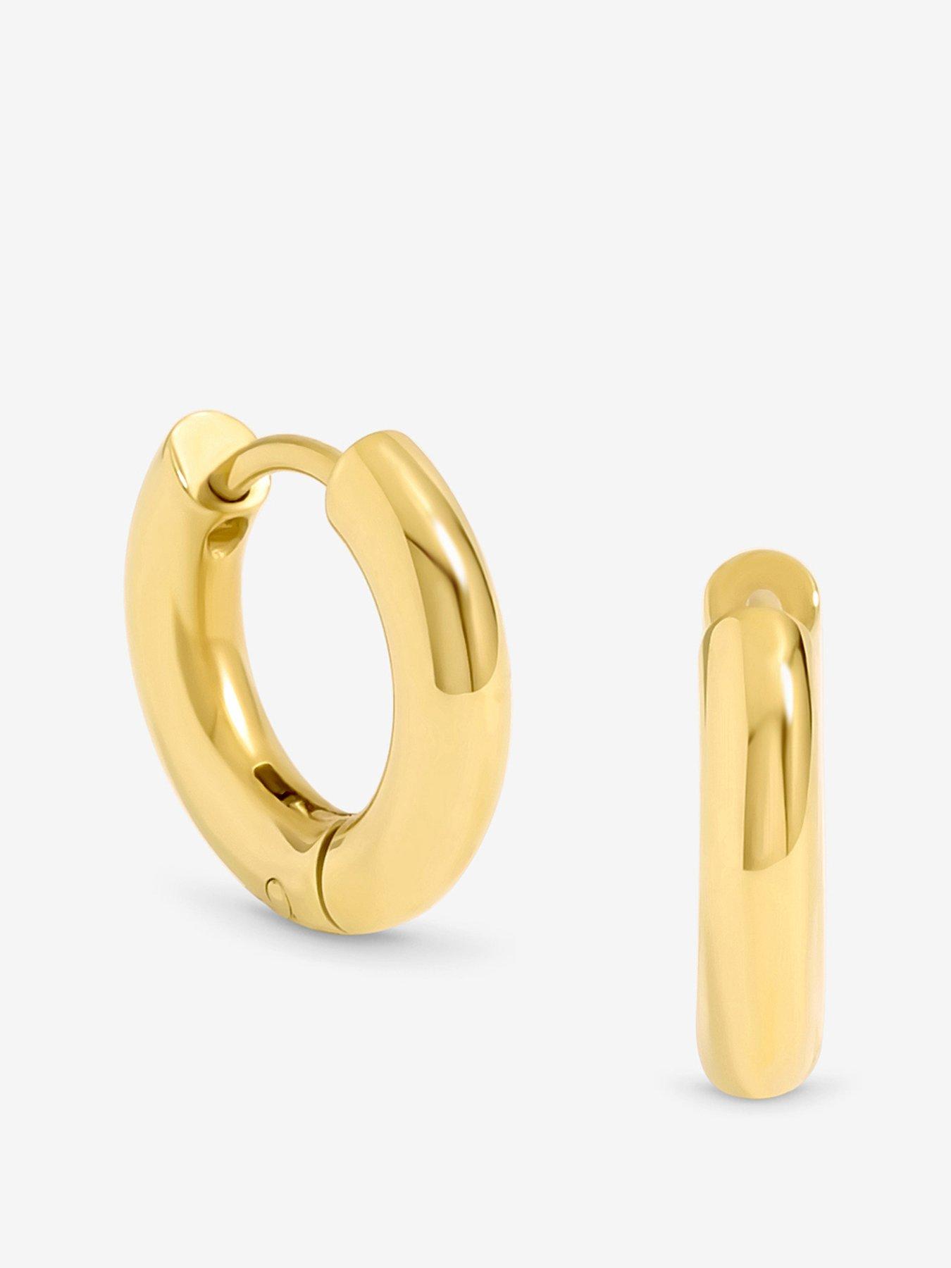 Jon Richard Waterproof Gold Plated Small Chubby Hoop Earrings