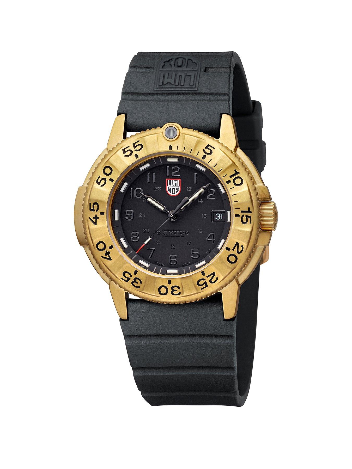 Luminox Mens Navy Seal Foundation 3220 Series Gold Color Edition