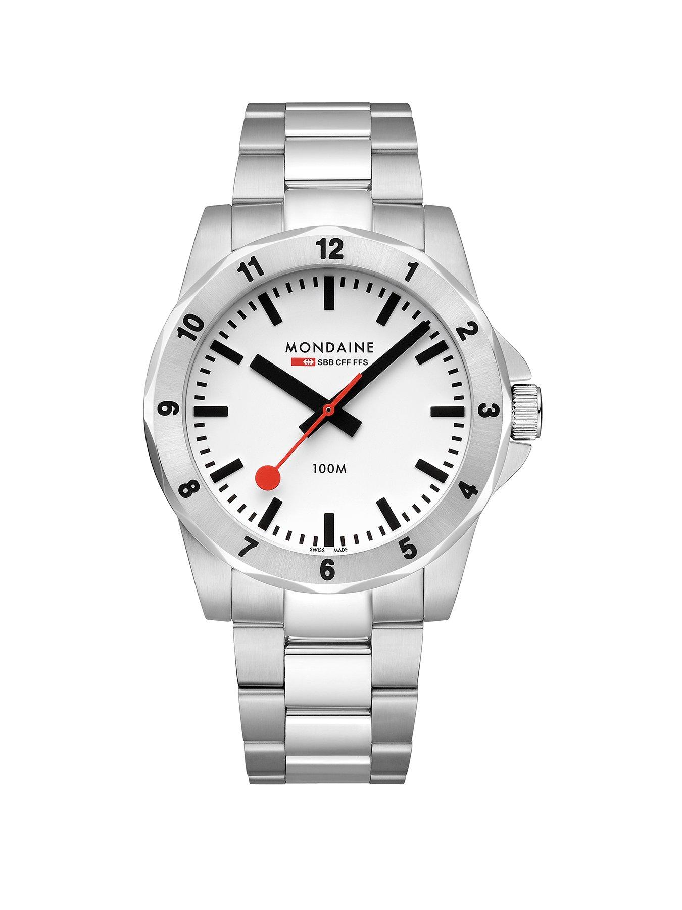 Image 1 of 8 of Mondaine Mens Numeri 42mm&nbsp;Bracelet Watch - Silver