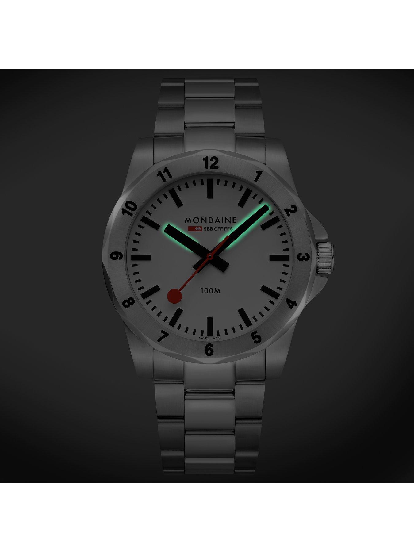 Image 3 of 8 of Mondaine Mens Numeri 42mm&nbsp;Bracelet Watch - Silver