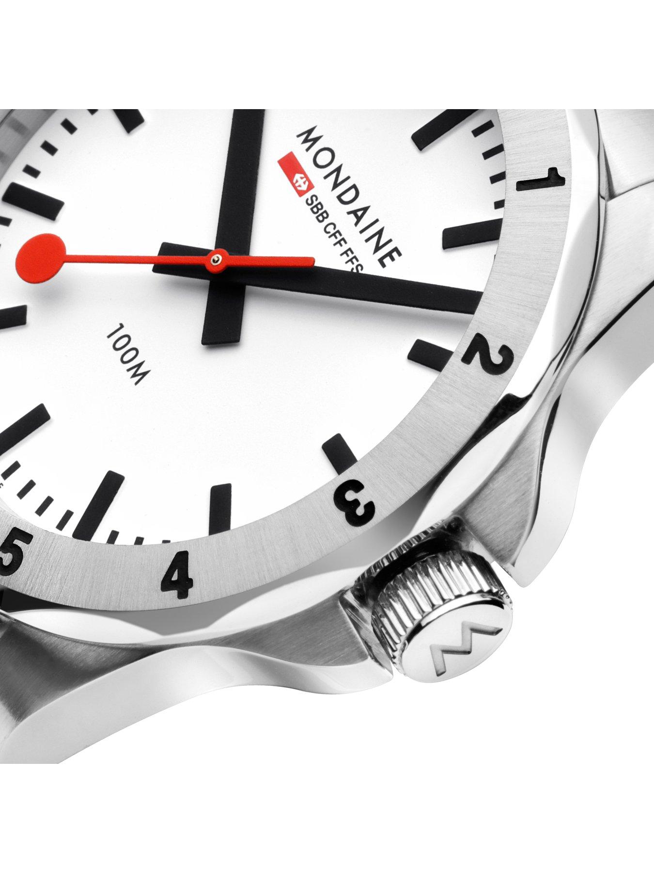 Image 5 of 8 of Mondaine Mens Numeri 42mm&nbsp;Bracelet Watch - Silver