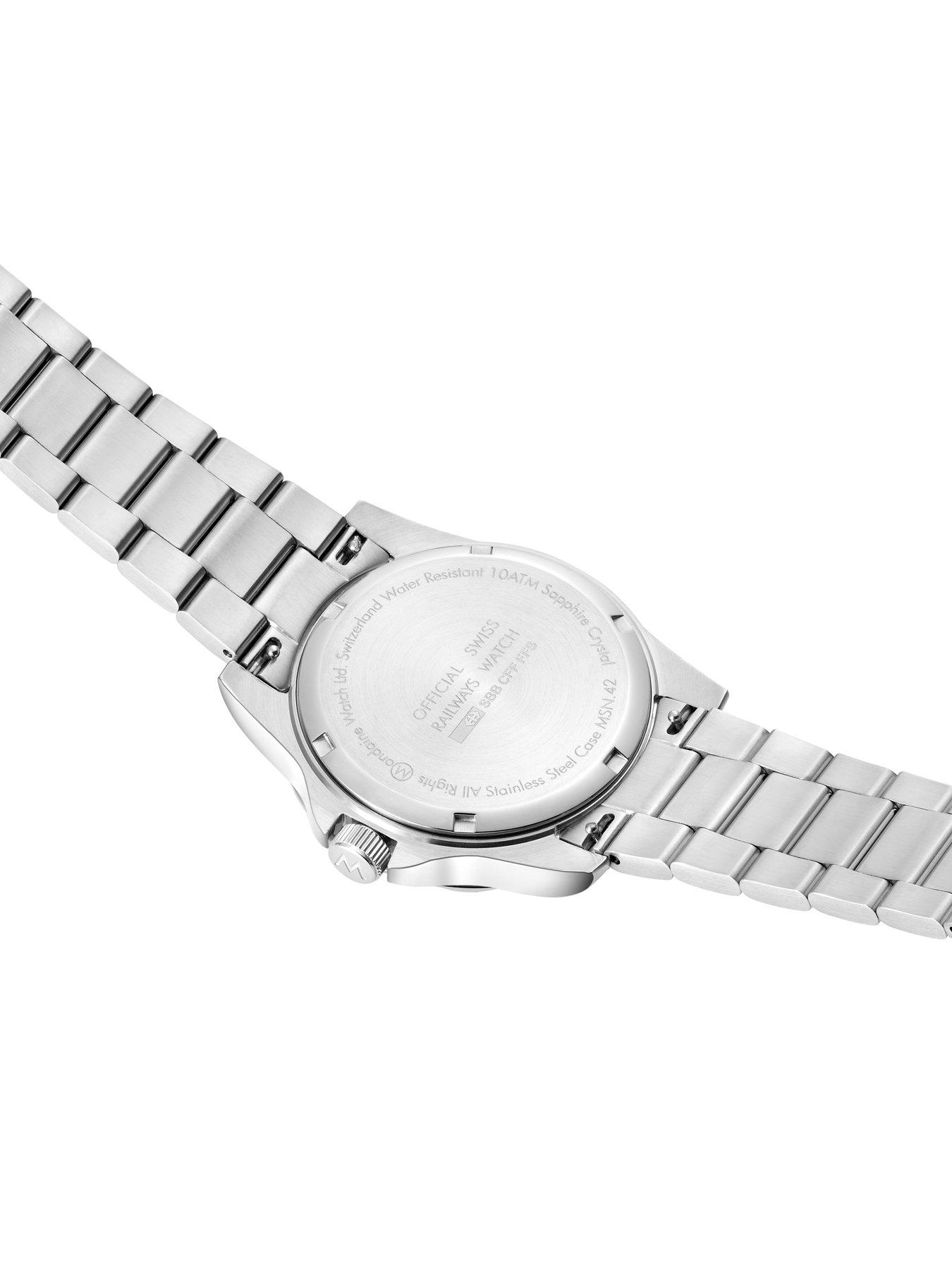 Image 6 of 8 of Mondaine Mens Numeri 42mm&nbsp;Bracelet Watch - Silver