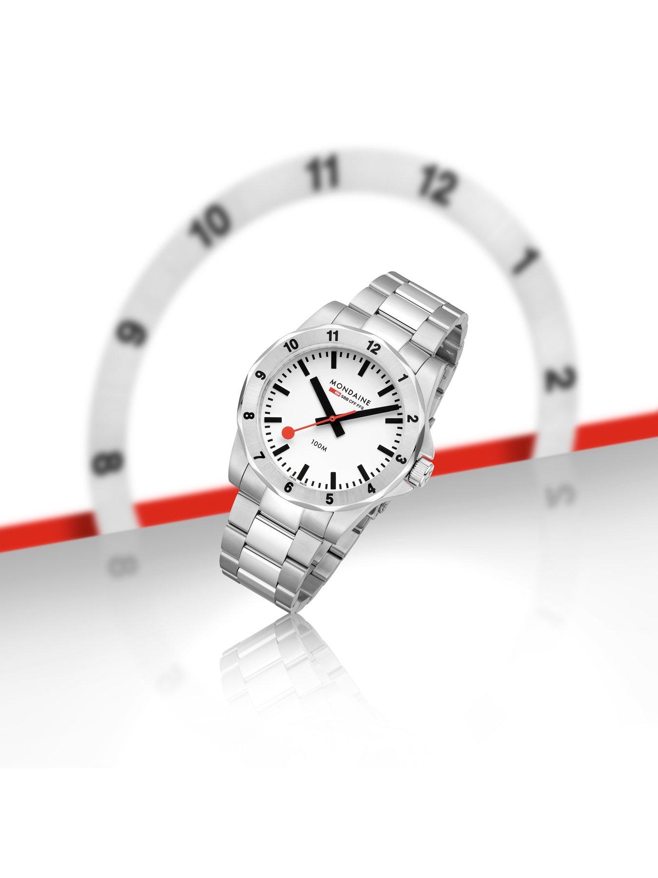 Image 7 of 8 of Mondaine Mens Numeri 42mm&nbsp;Bracelet Watch - Silver