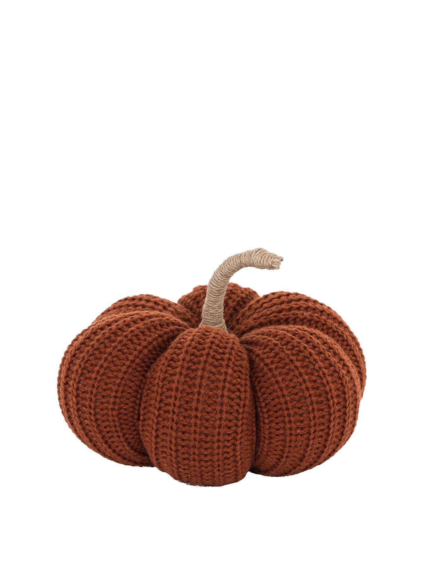Image 2 of 7 of Gallery Direct Autumn Knitted Pumpkin Rust 140x80mm