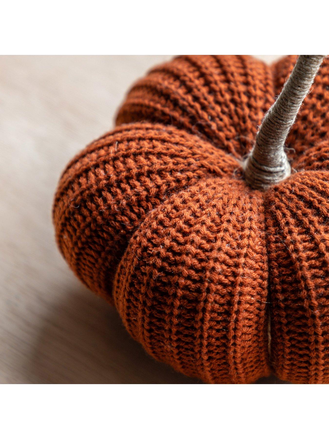 Image 3 of 7 of Gallery Direct Autumn Knitted Pumpkin Rust 140x80mm