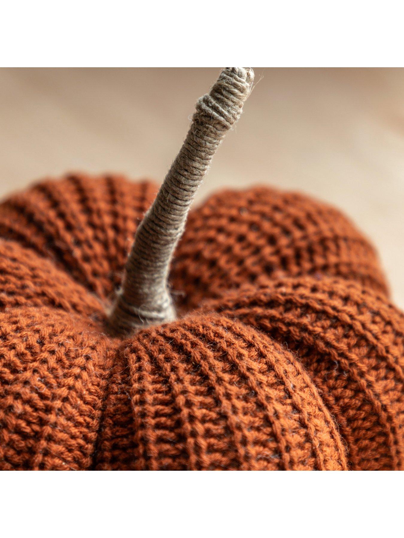 Image 4 of 7 of Gallery Direct Autumn Knitted Pumpkin Rust 140x80mm