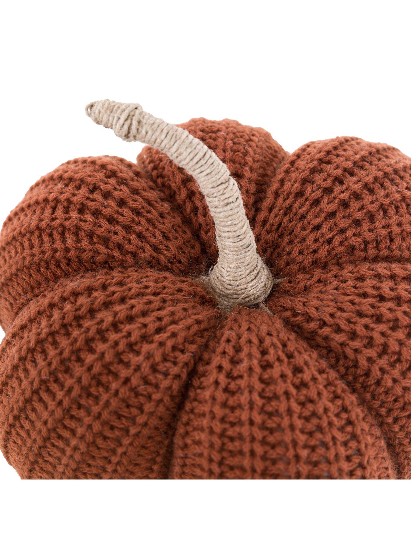 Image 5 of 7 of Gallery Direct Autumn Knitted Pumpkin Rust 140x80mm