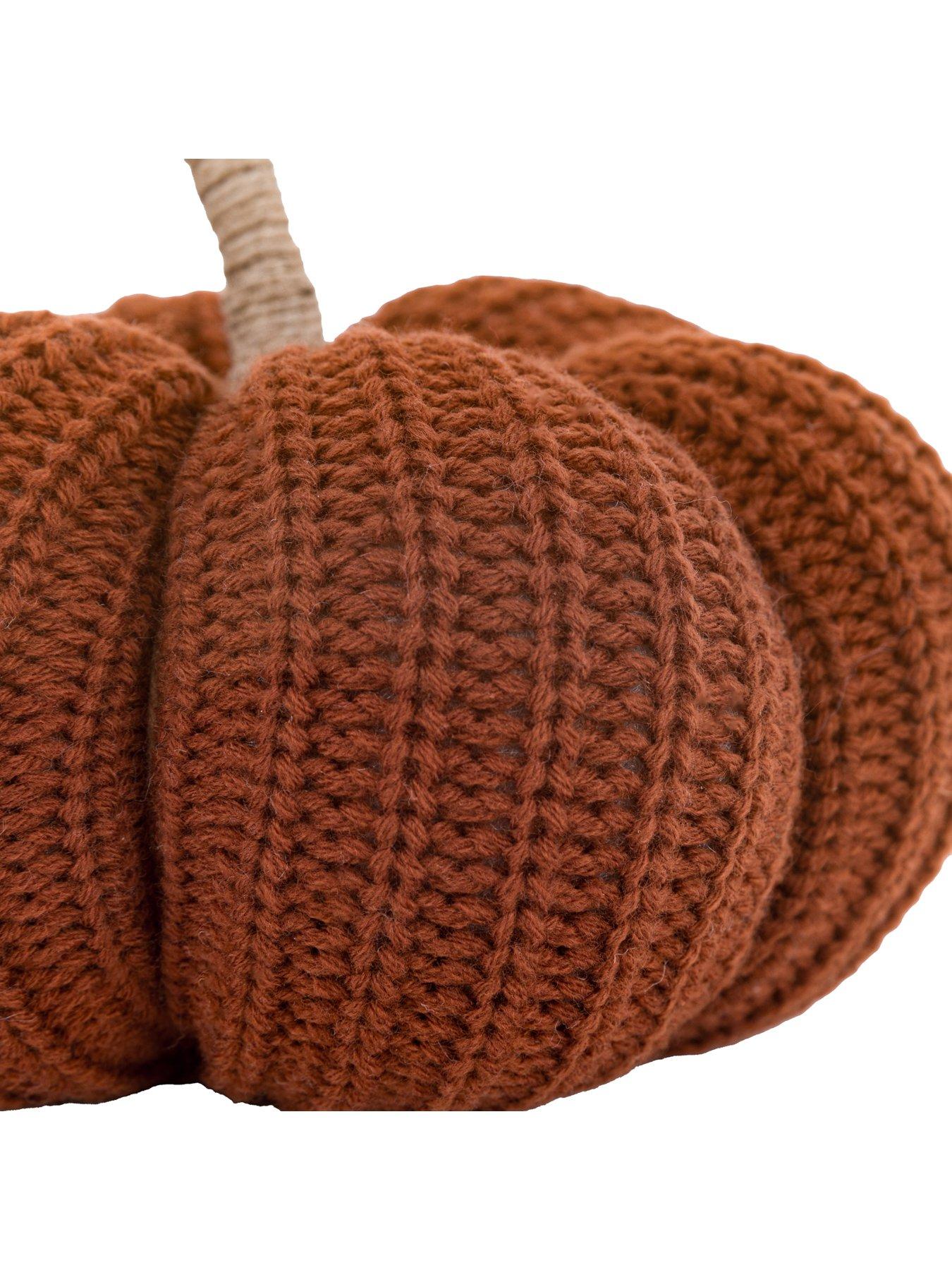 Image 6 of 7 of Gallery Direct Autumn Knitted Pumpkin Rust 140x80mm