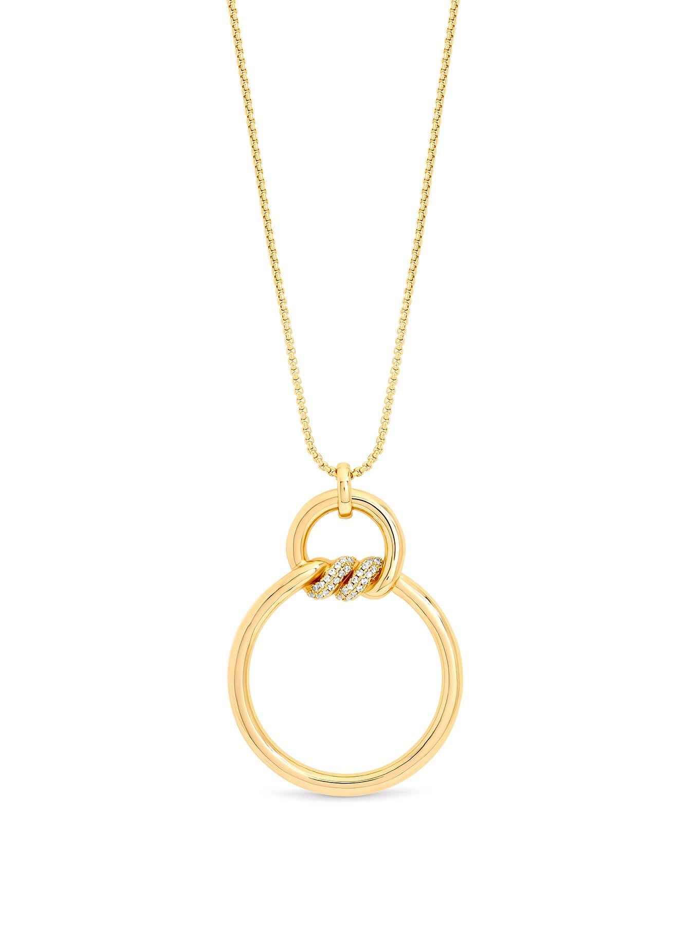 Jon Richard Gold Plated and Pave Long Pendant