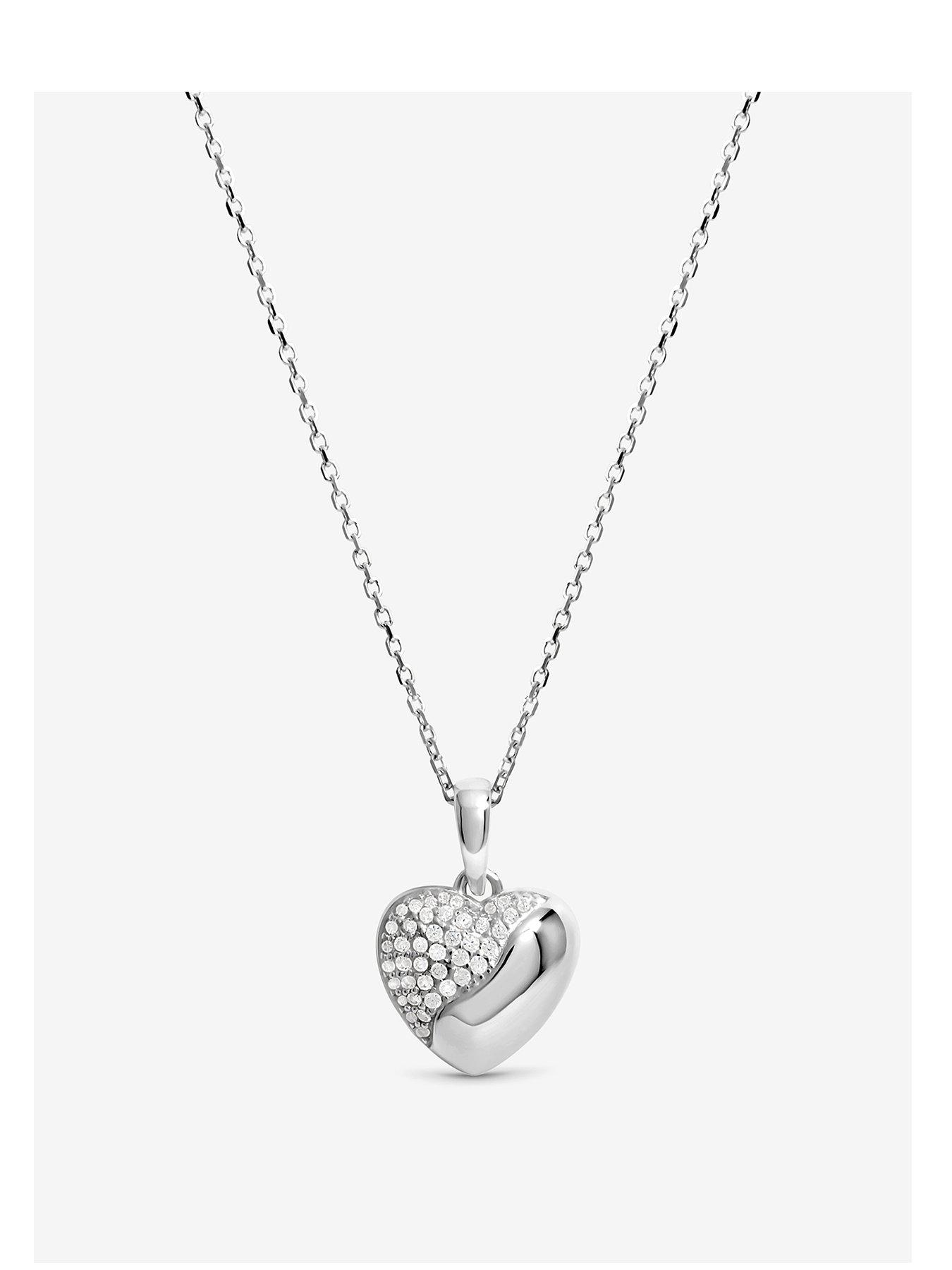 undefined Sterling Silver 925 Polished And Micro Pave Pendant - Gift Pouch