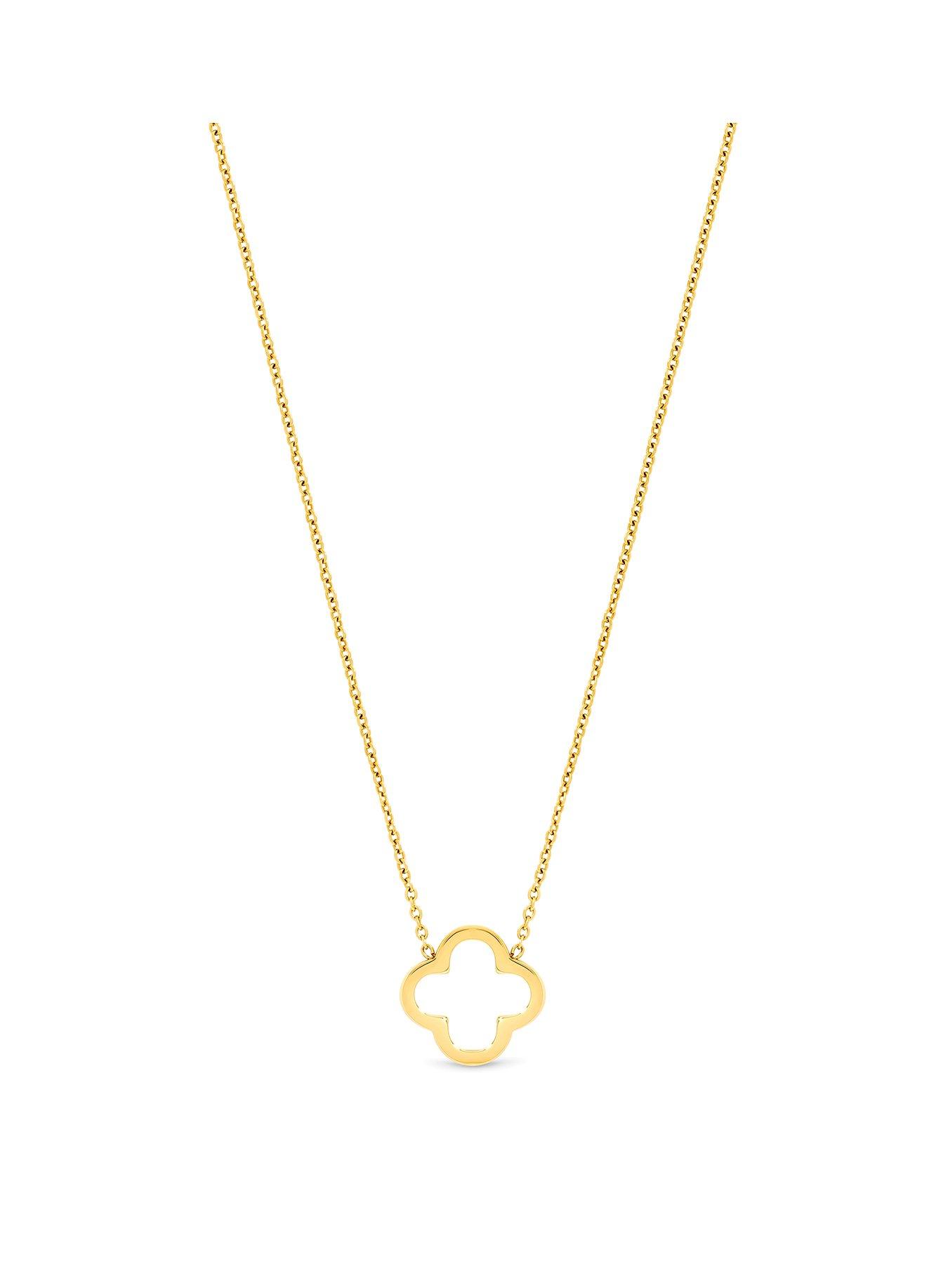 Jon Richard Waterproof Gold Plated Clover Pendant