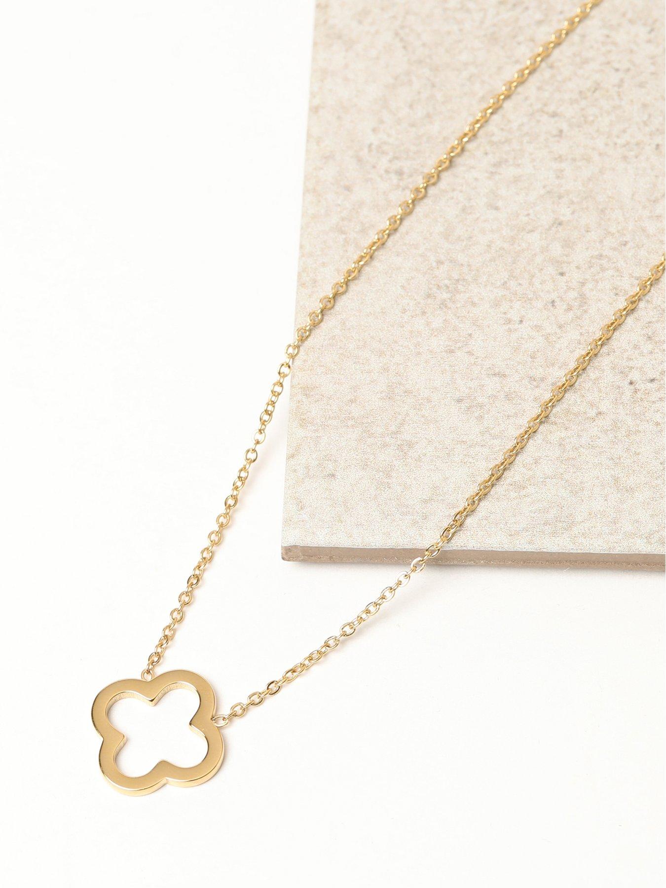 Image 3 of 5 of Jon Richard Waterproof Gold Plated Clover Pendant