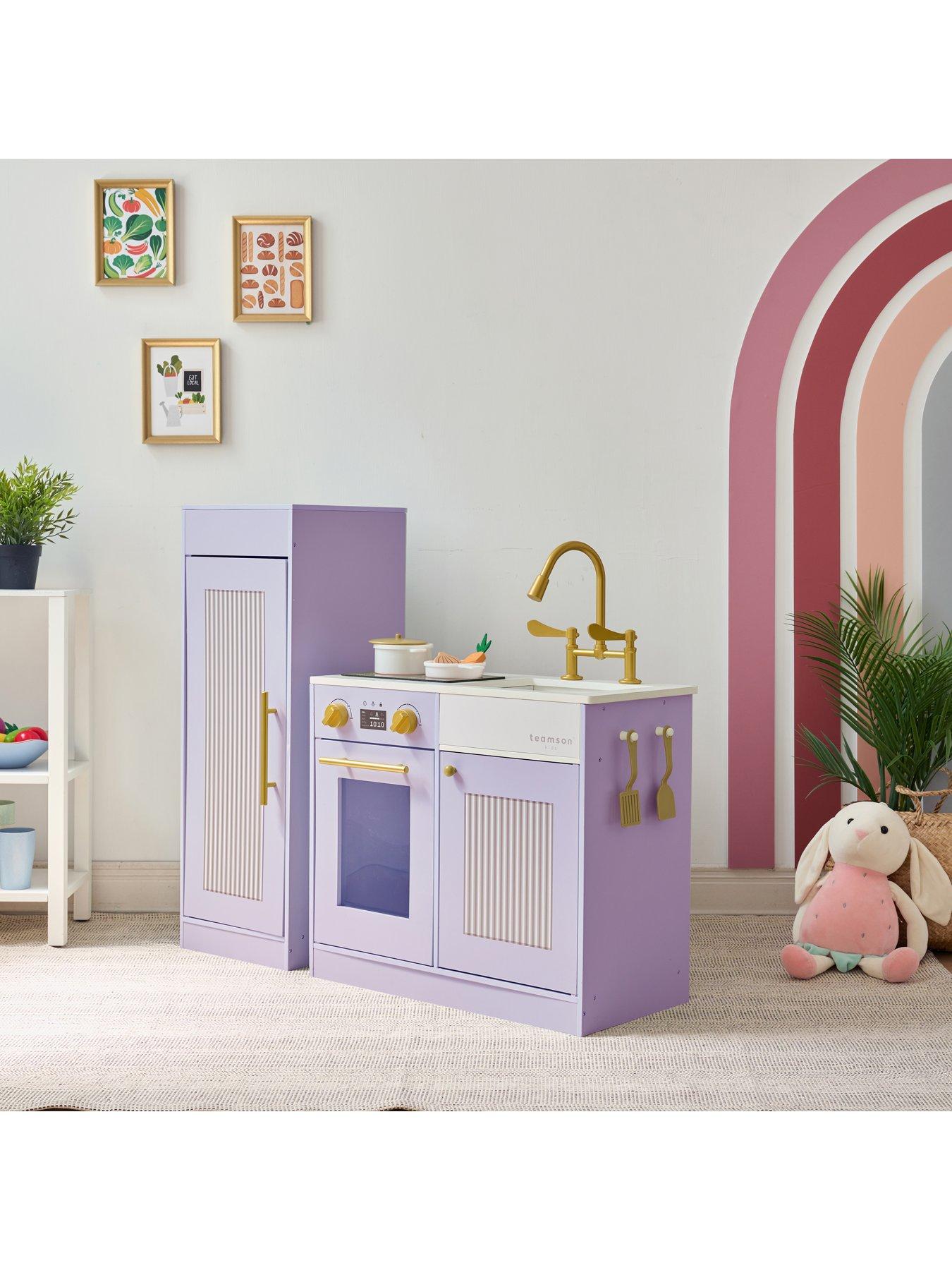 Image 2 of 6 of Teamson Kids Little Chef Chester Sleek Play Kitchen - Purple