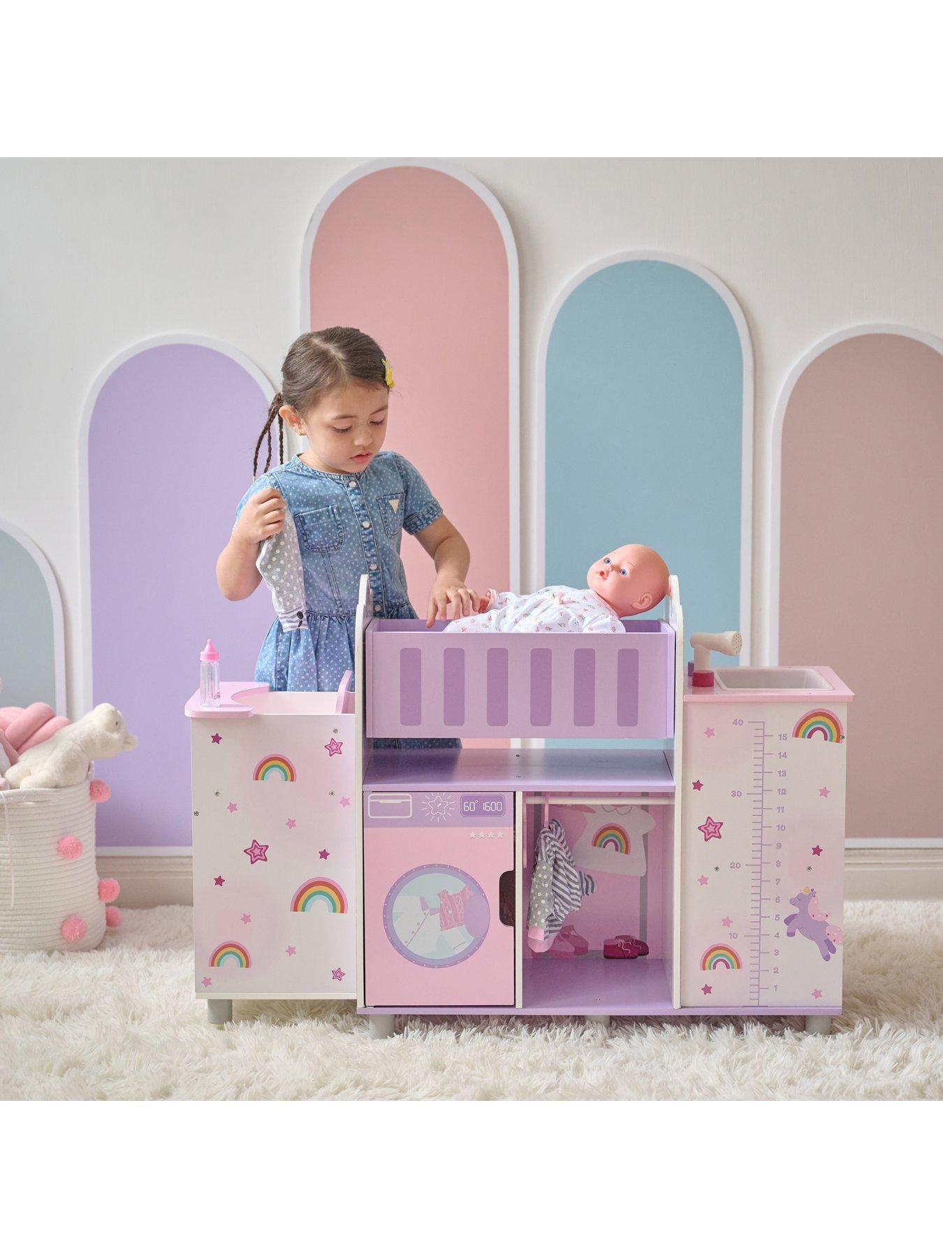 Little World Wooden Baby Doll Furniture Changing Table Baby Doll