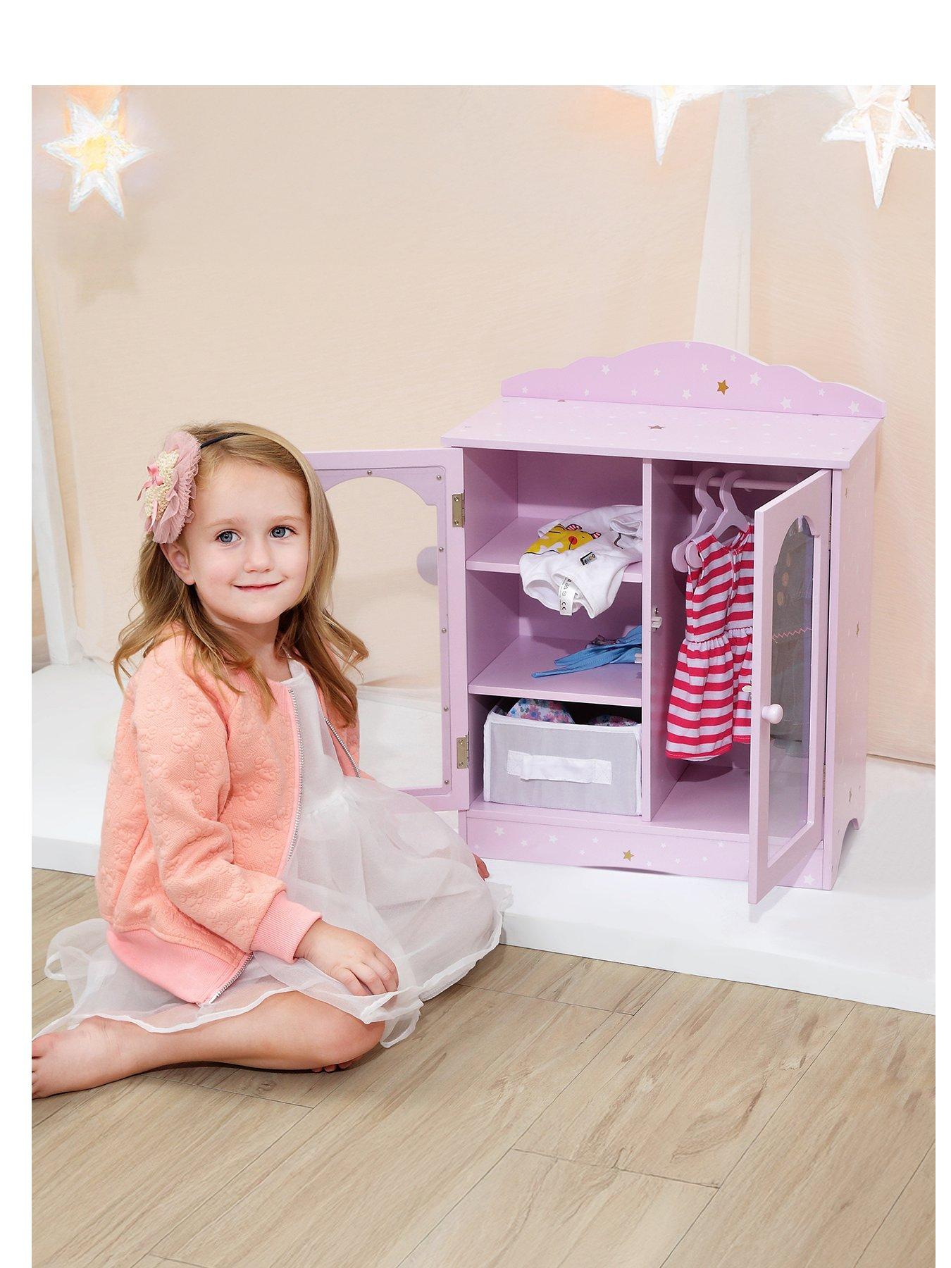 Teamson Kids Olivia's Little World - Twinkle Stars Princess 18" Doll Fancy Closet with 3 Hangers