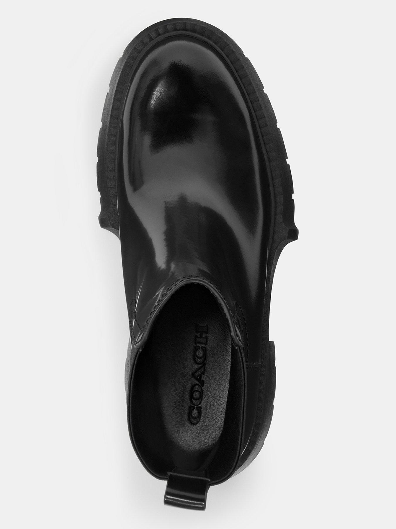 COACH Leah Platform Leather Chelsea Bootie - Black | Very