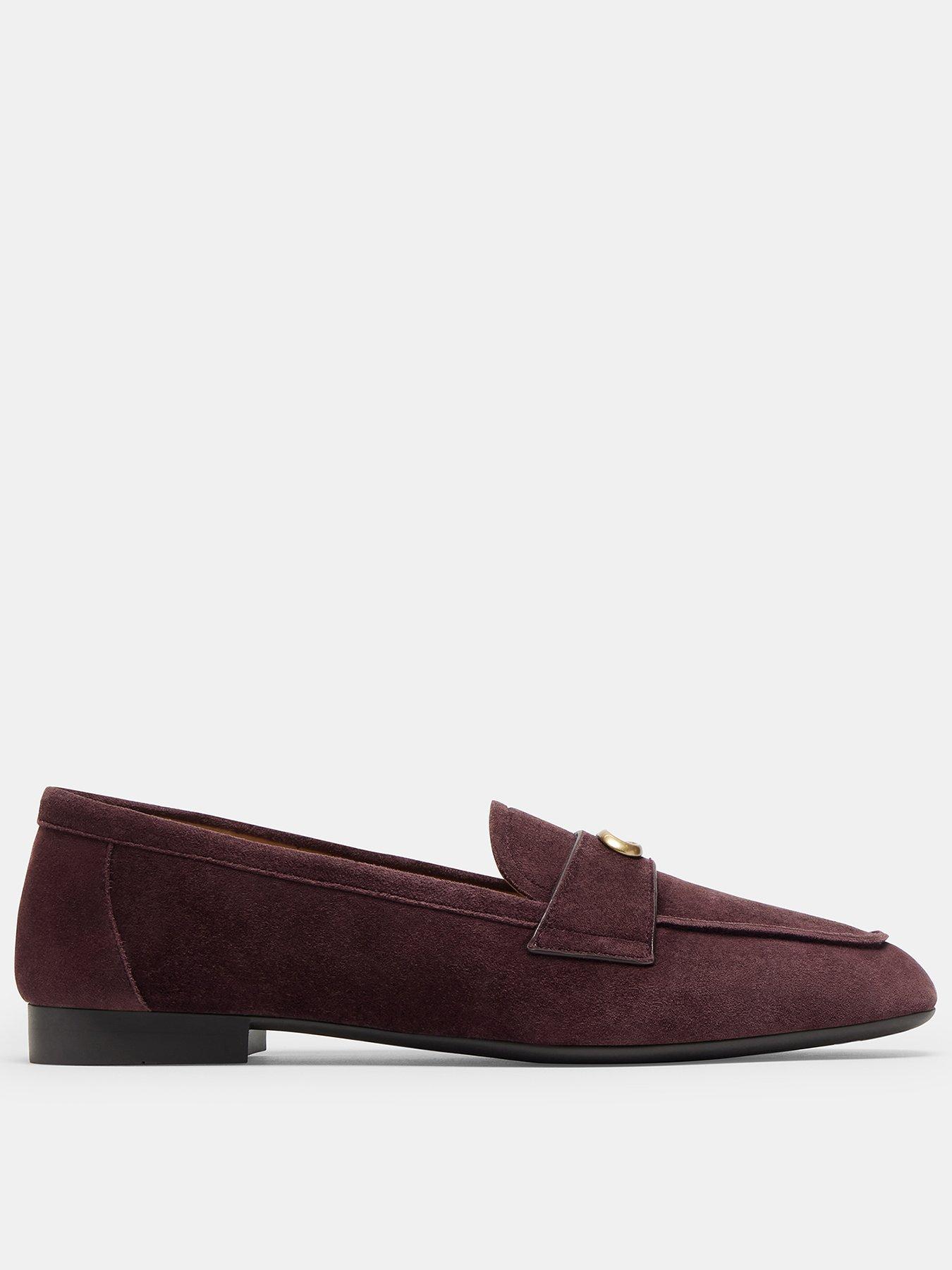 COACH Sculpted C Suede Loafer - Red