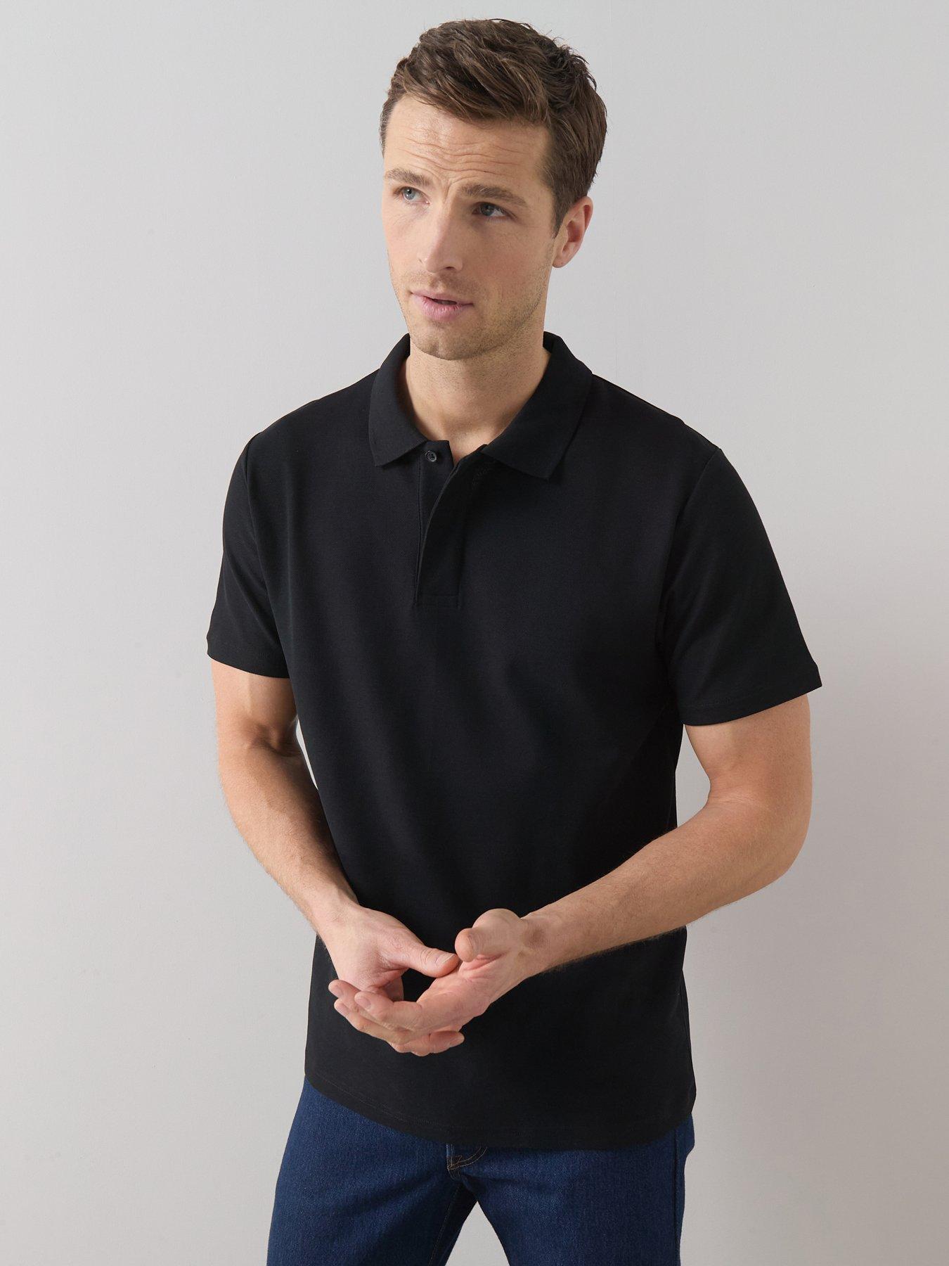 The Very Collection Pure Cotton Superfine Pique Polo Top - Black