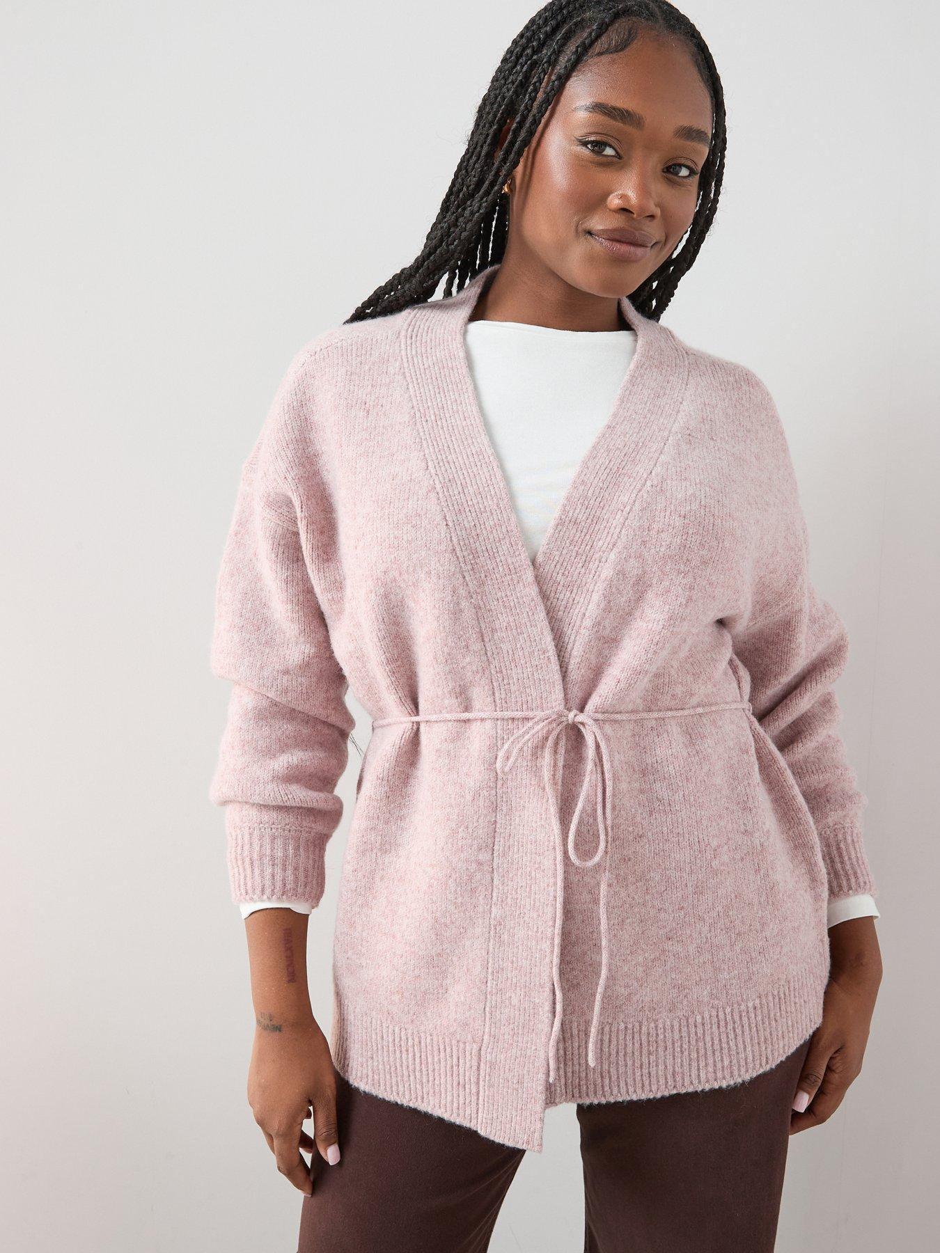 Image 1 of 6 of The Very Collection Curve Edge To Edge Cardigan - Pink