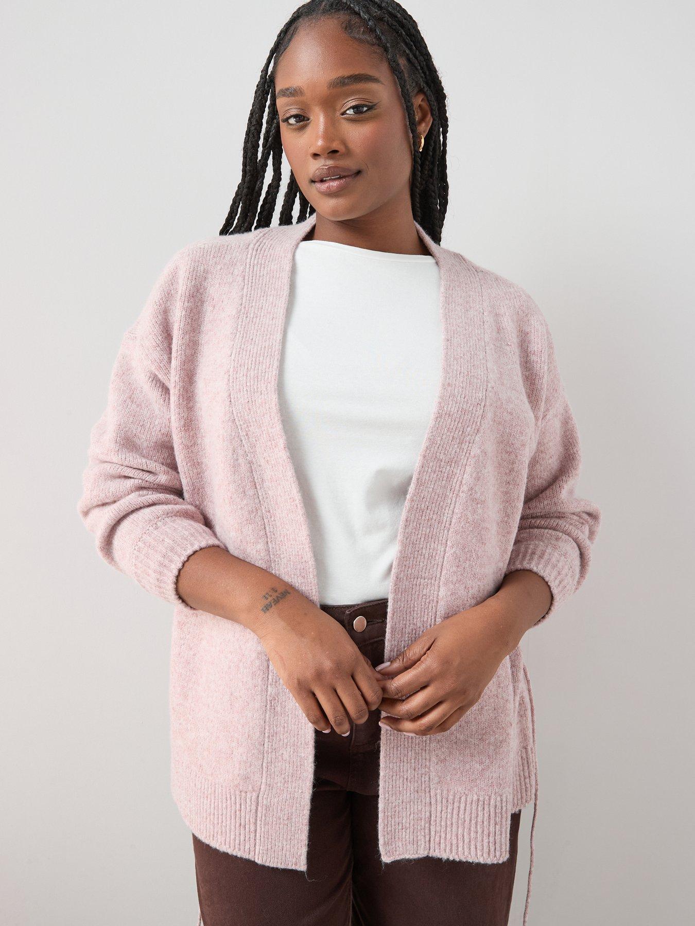 Image 4 of 6 of The Very Collection Curve Edge To Edge Cardigan - Pink