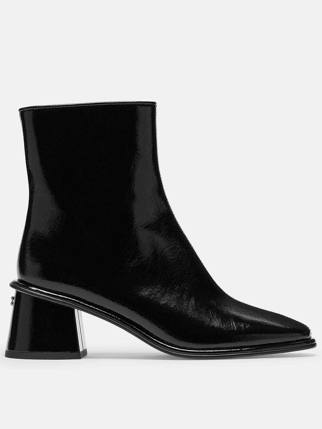 Image 1 of 4 of COACH Gigi Glazed Leather Bootie - Black