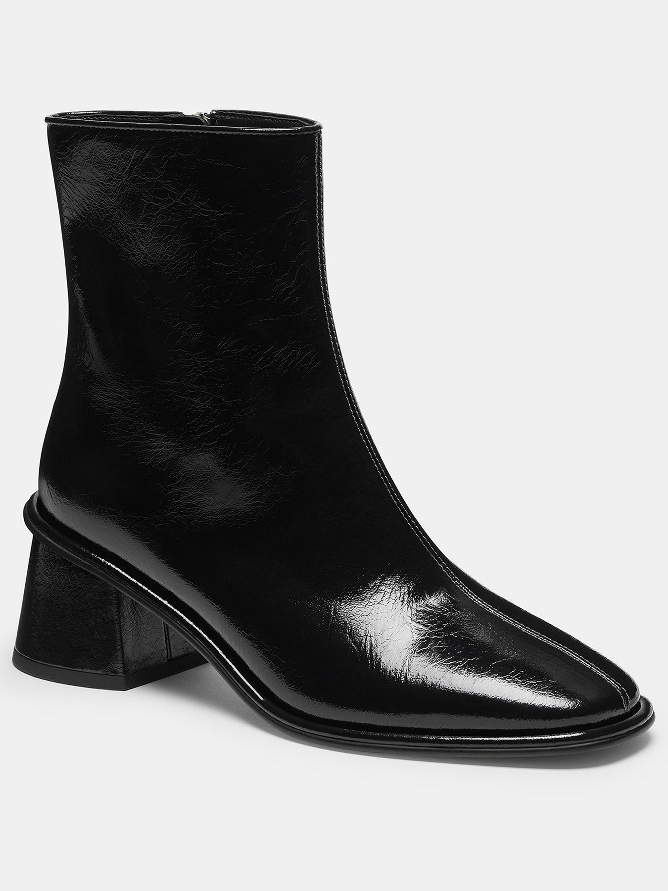 Image 2 of 4 of COACH Gigi Glazed Leather Bootie - Black