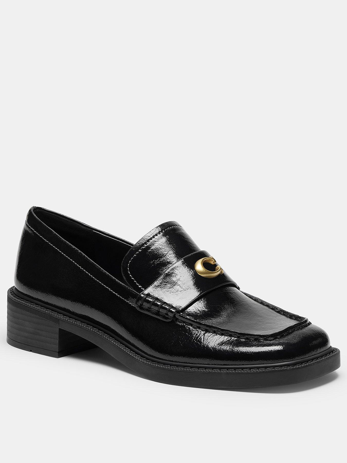 Image 3 of 5 of COACH Glazed Leather Penny Loafer - Black